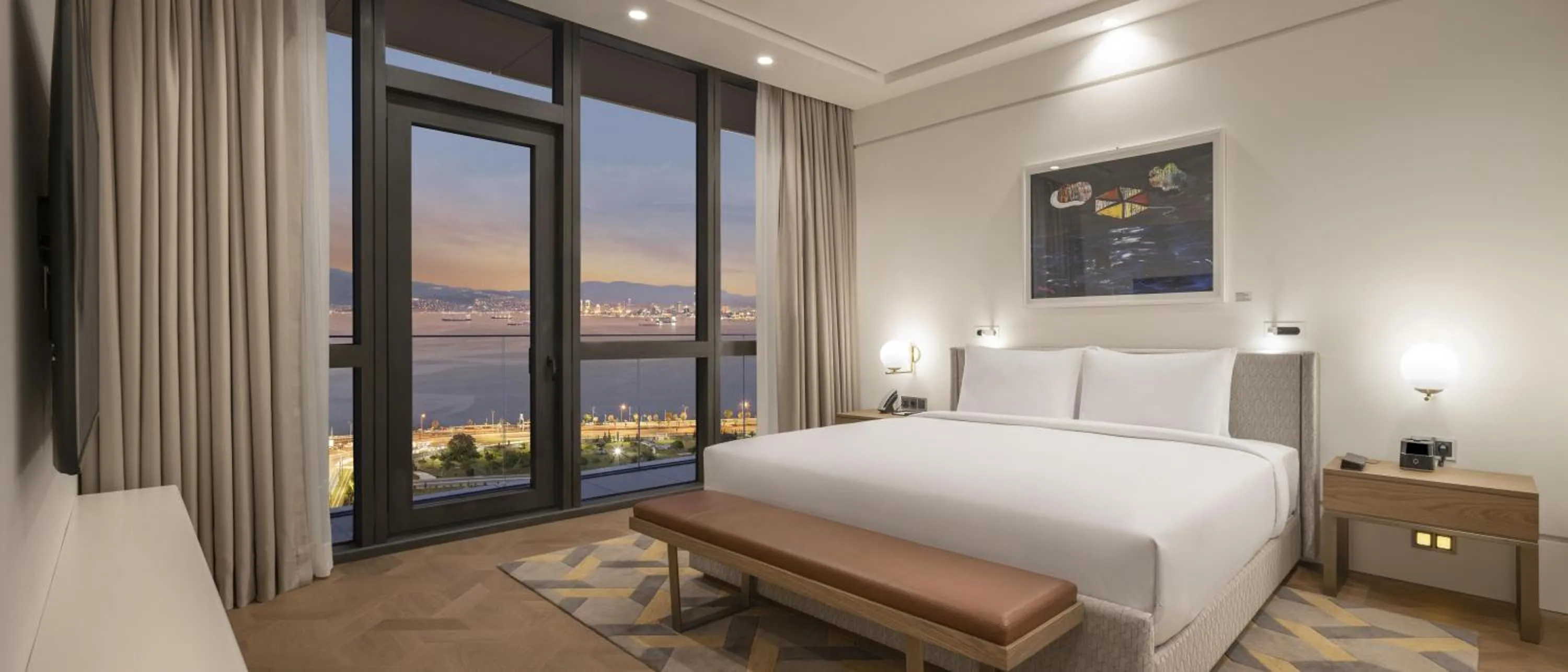 View (from property/room), Bed in Grand Hyatt Izmir IstinyePark