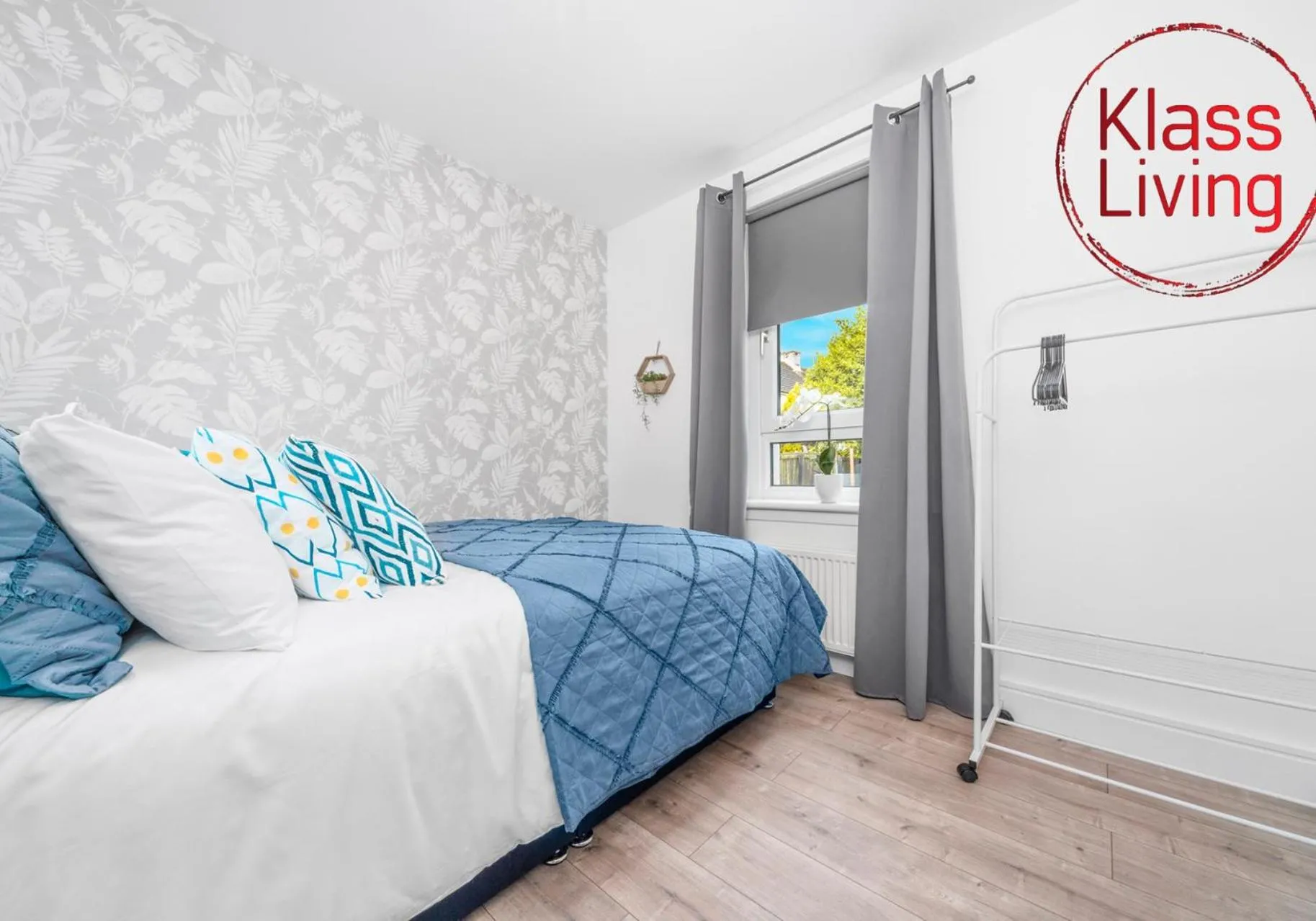 Bed in Sanderson Apartment by Klass Living Uddingston