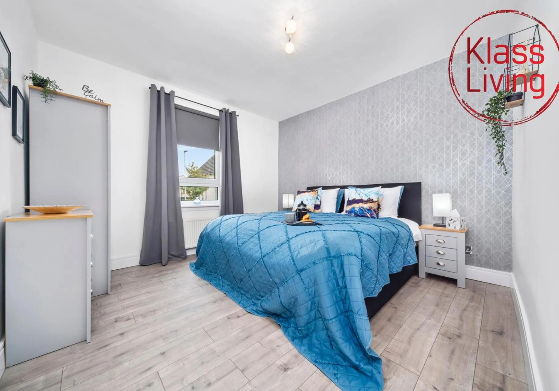 Bed in Sanderson Apartment by Klass Living Uddingston