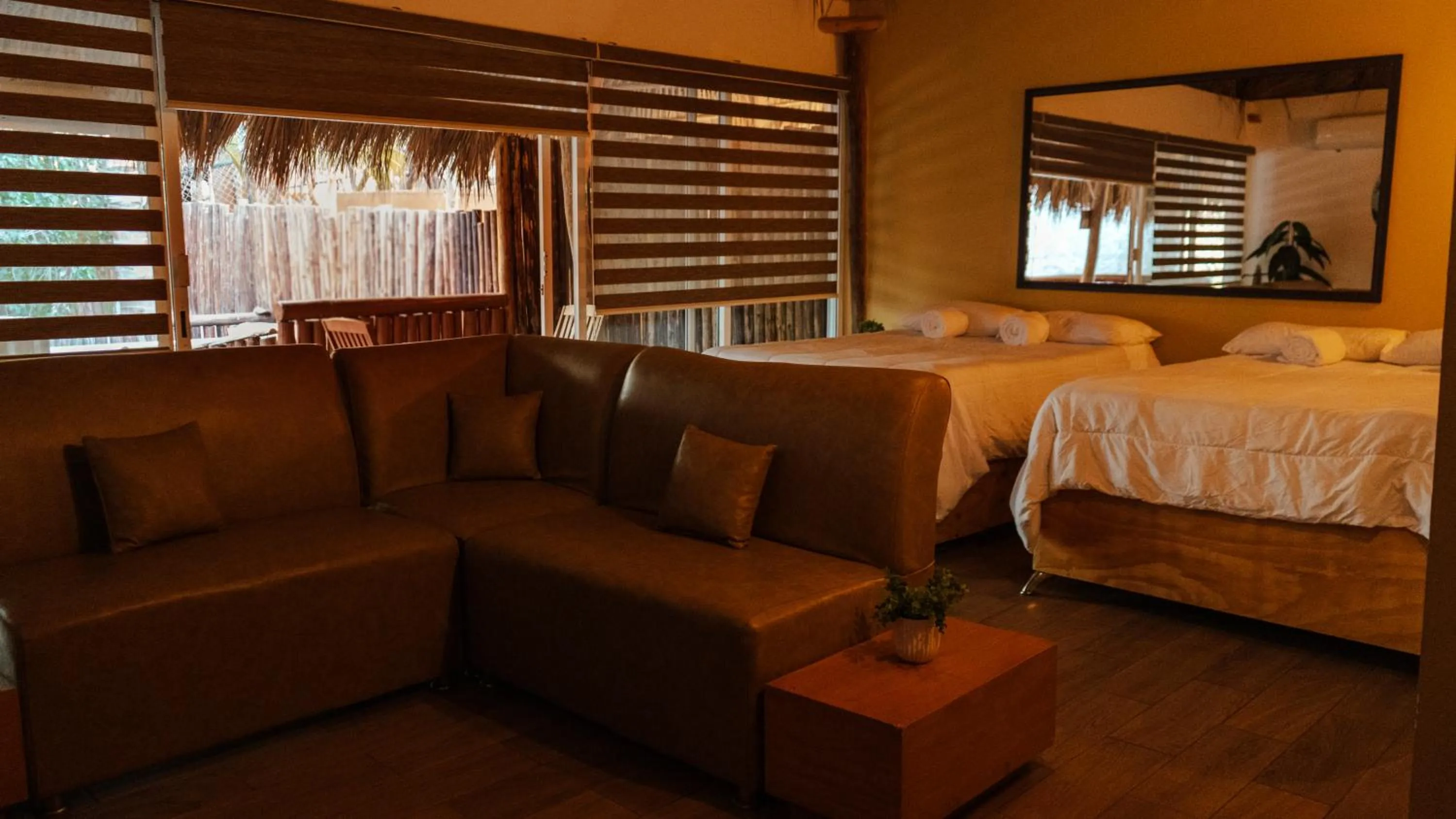 Bed in Palm Valley Cabins