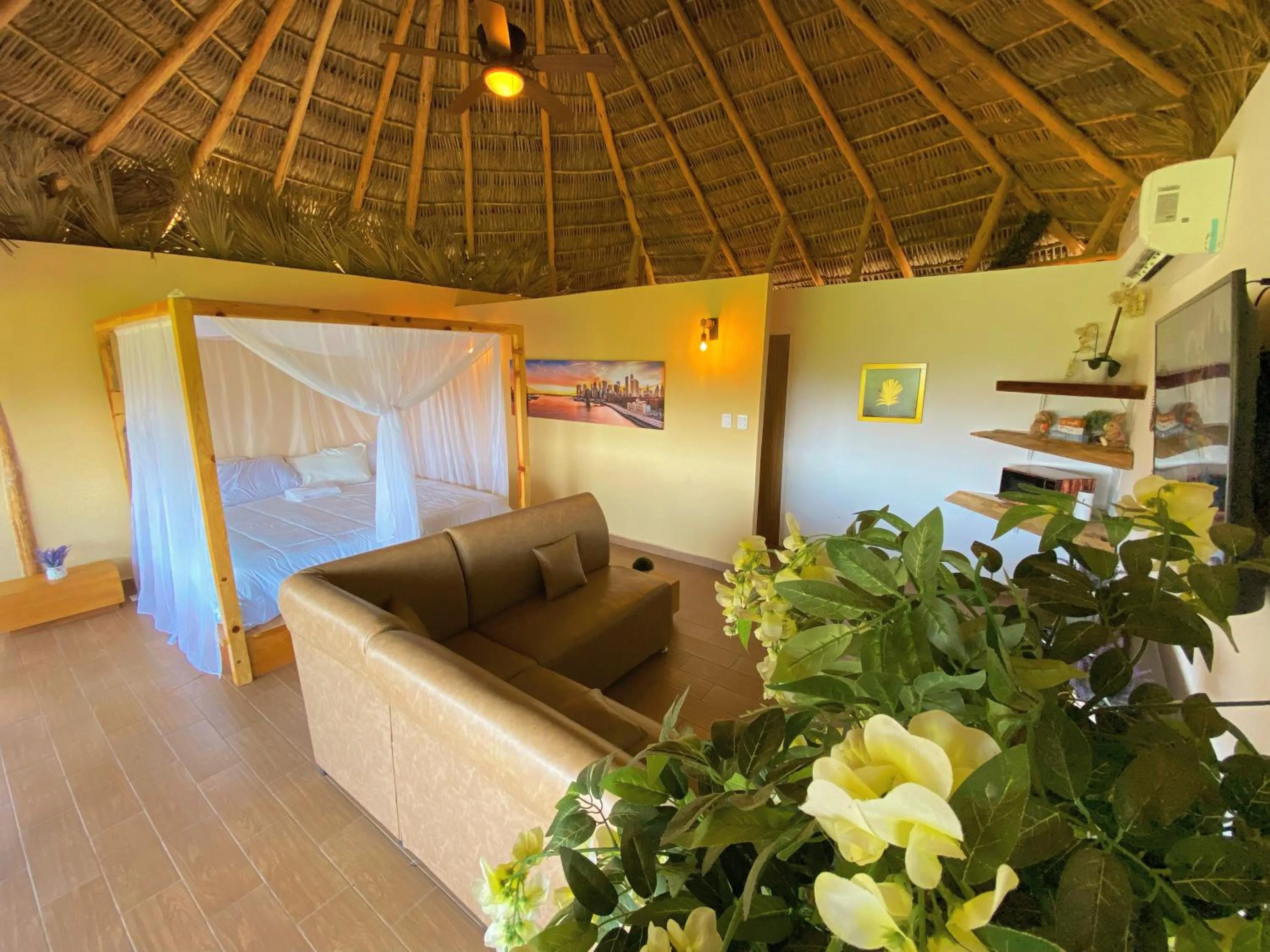 Bed in Palm Valley Cabins