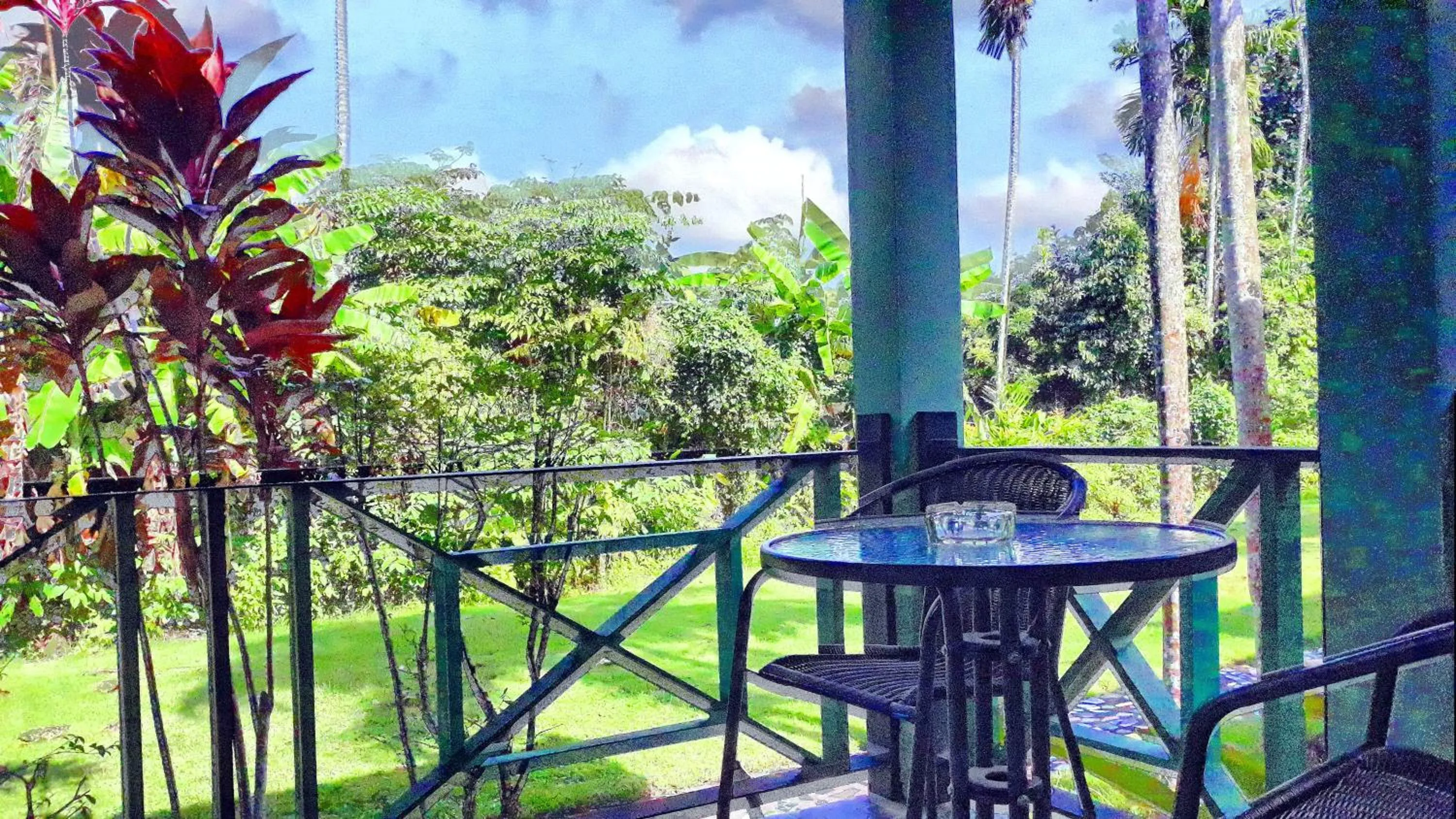 Balcony/Terrace in Swiss Chalet Garden, Pool Resort