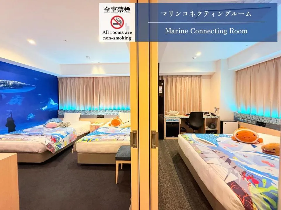 Bed in Henn na Hotel Premier Kagoshima Tenmonkan