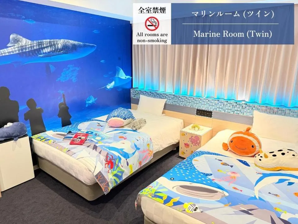 Bed in Henn na Hotel Premier Kagoshima Tenmonkan