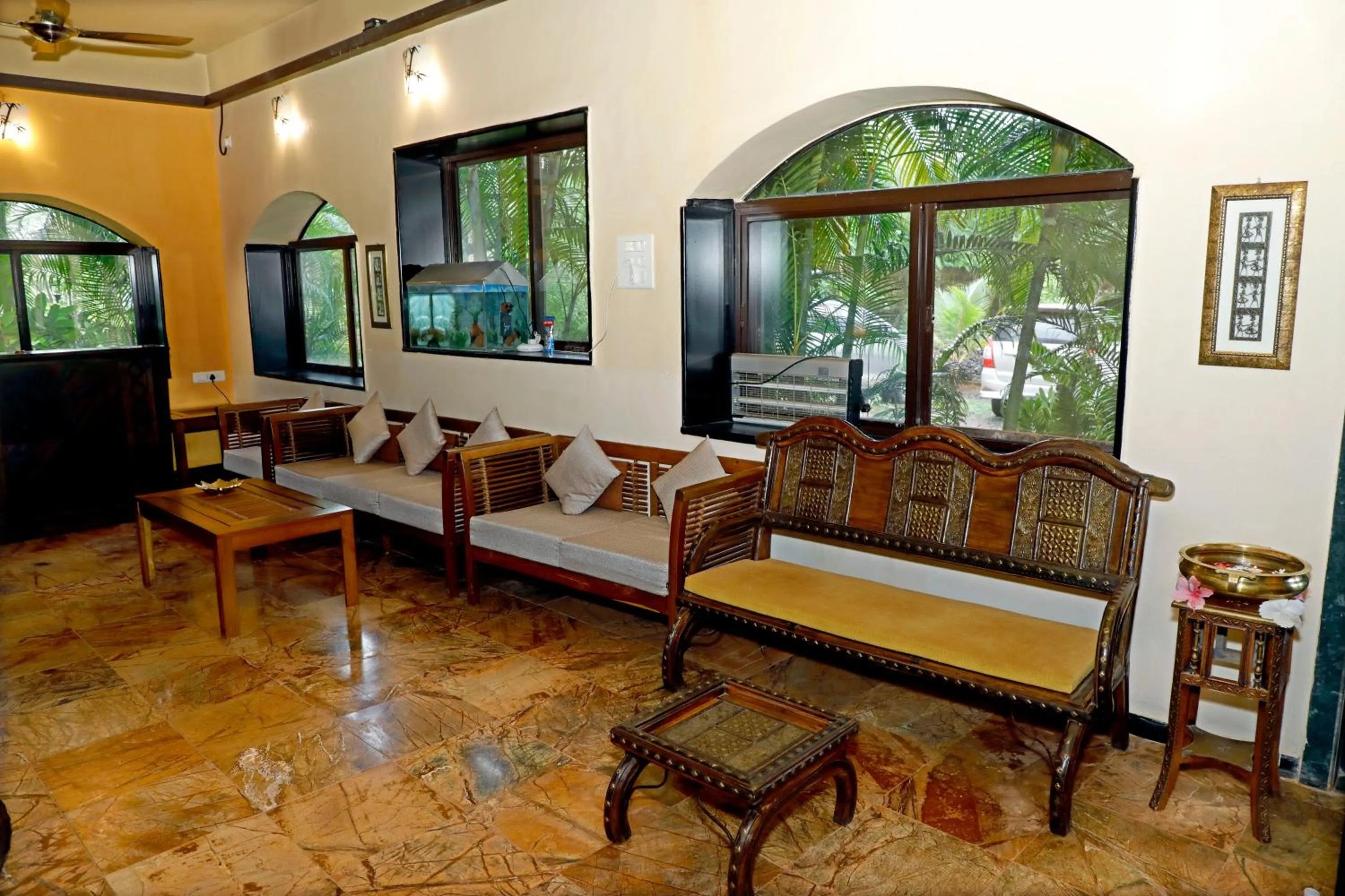 Seating area in Chira Meadows Ecoresort, Dapoli