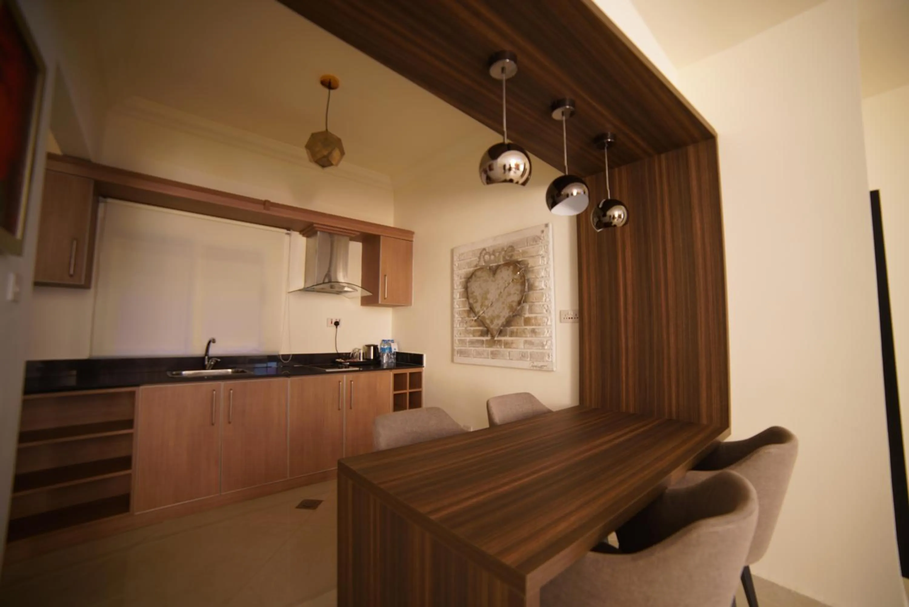 Kitchen or kitchenette in Home Suites Boutique Hotel Freetown