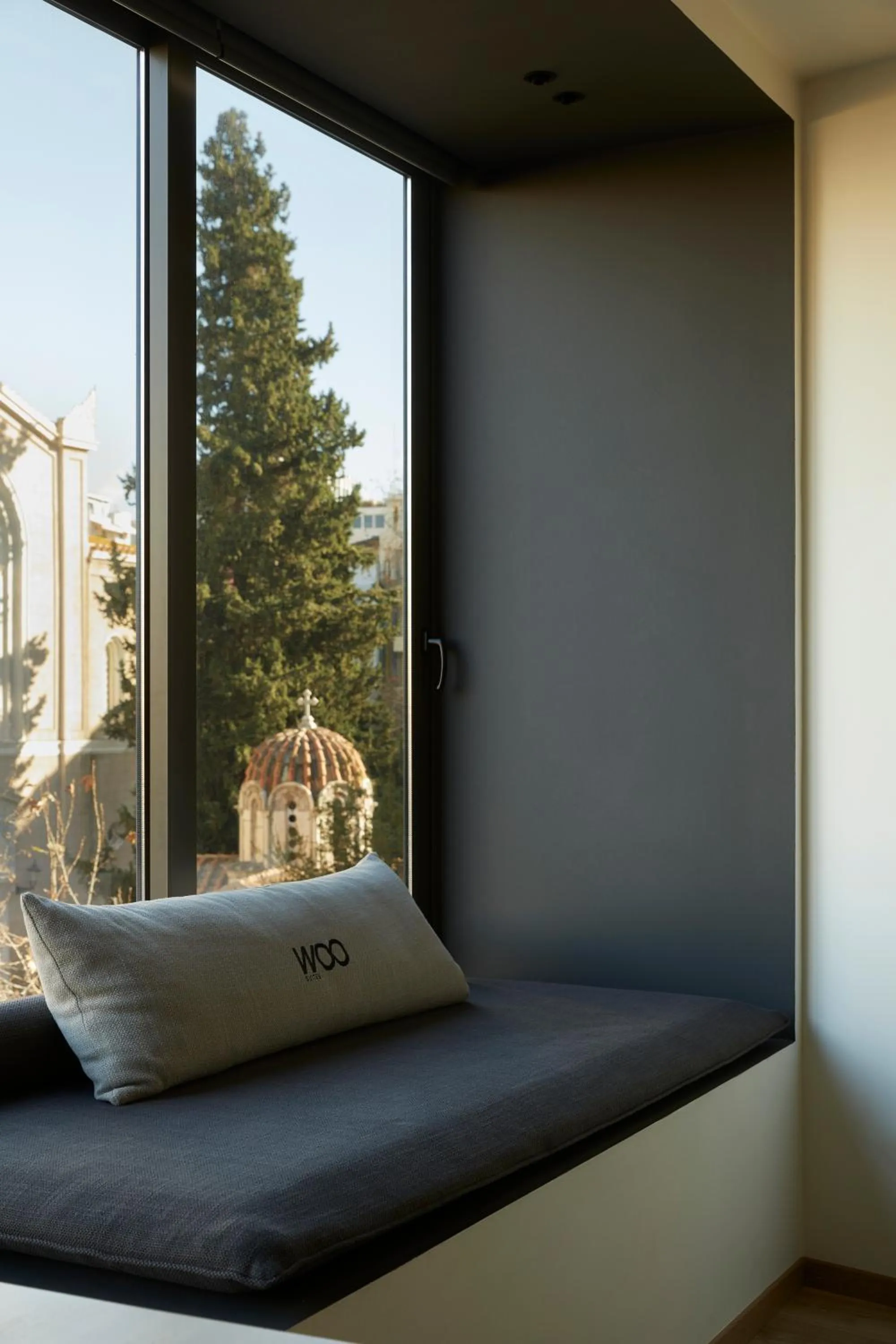 Living room, Bed in Athens Woo Suites