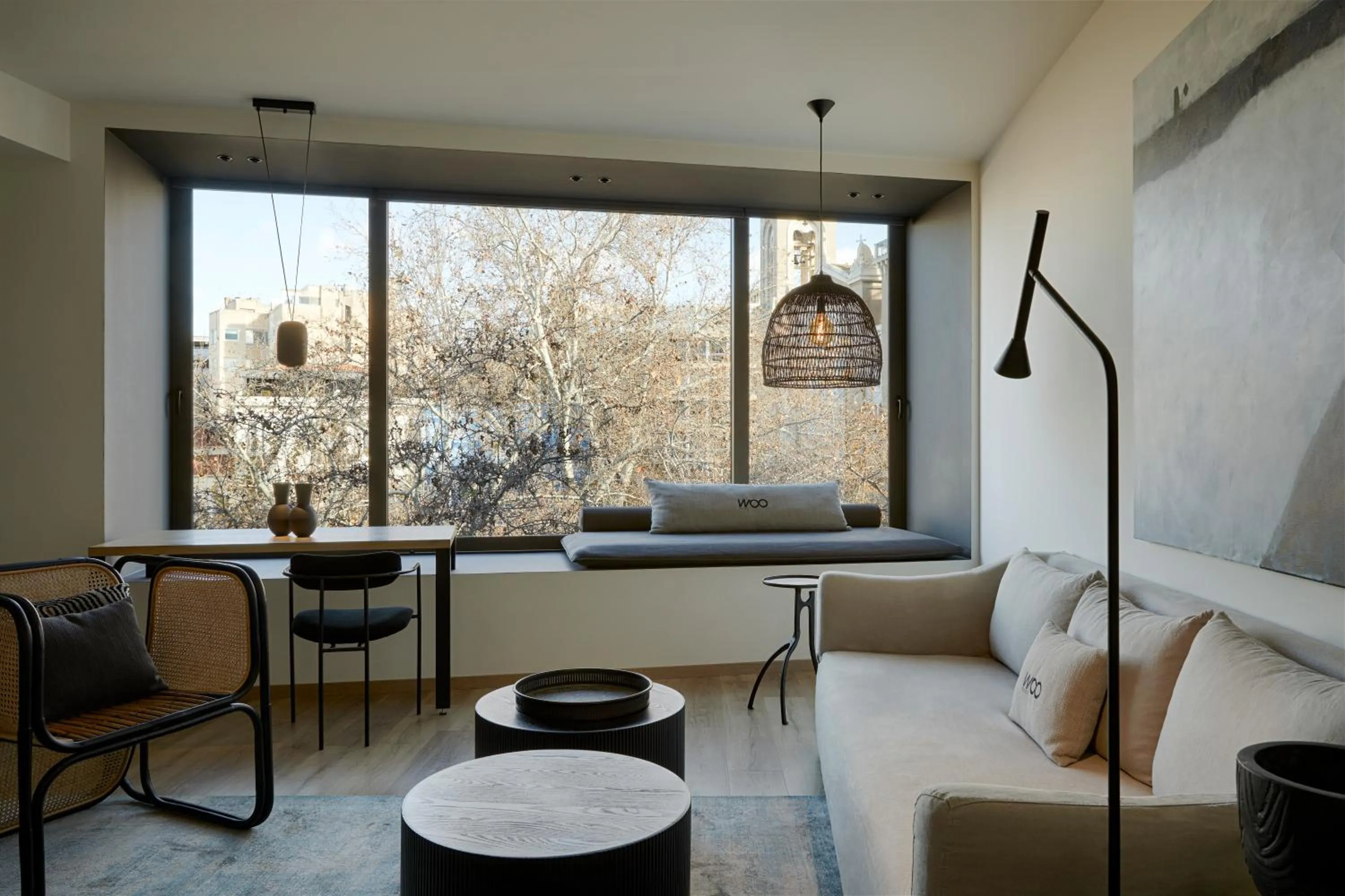 Living room in Athens Woo Suites