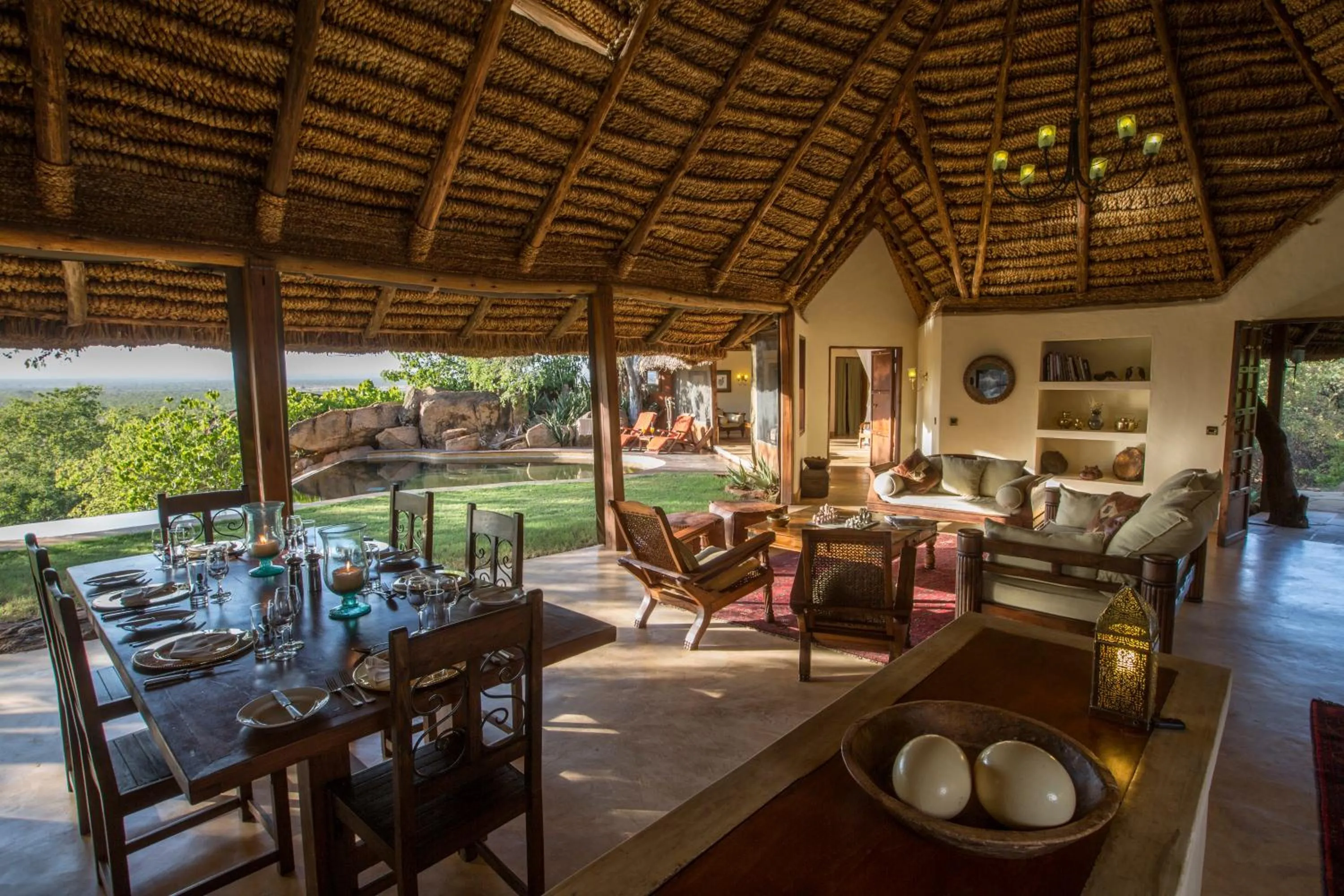 Seating area in Elewana Elsa's Kopje