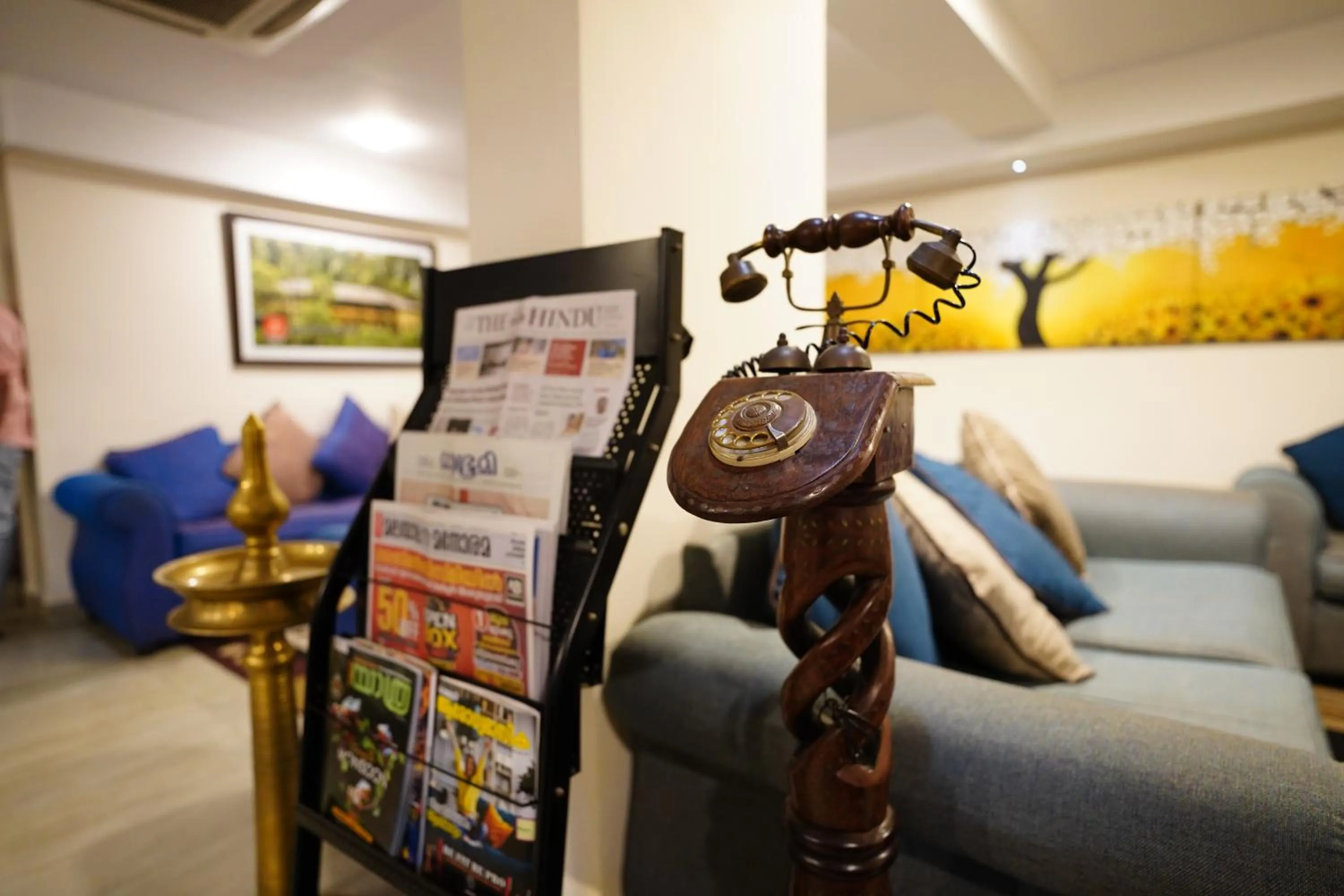 Communal lounge/ TV room in Emarald Hotel Calicut