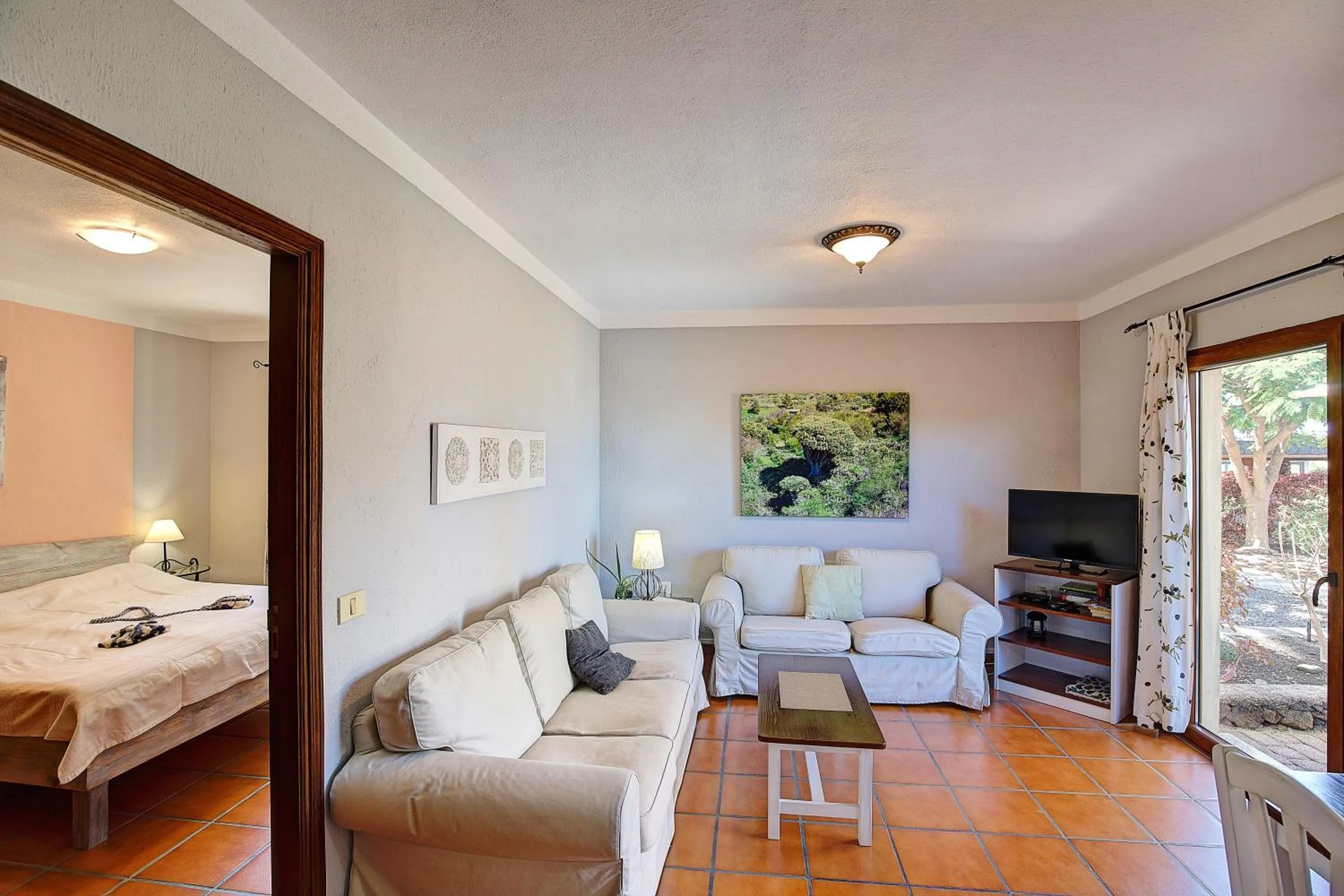 Living room, Bed in Finca Marina BuenVivir