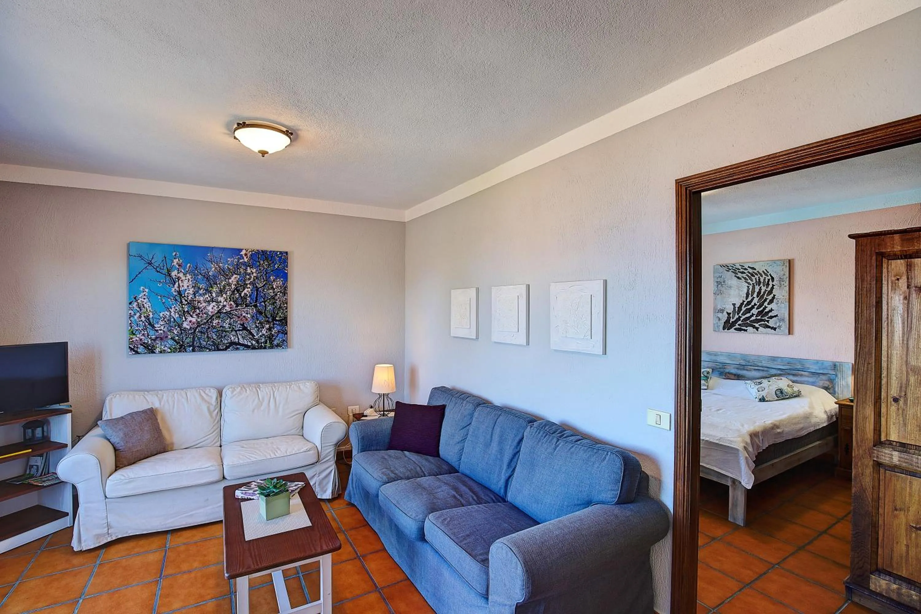 Living room, Bed in Finca Marina BuenVivir