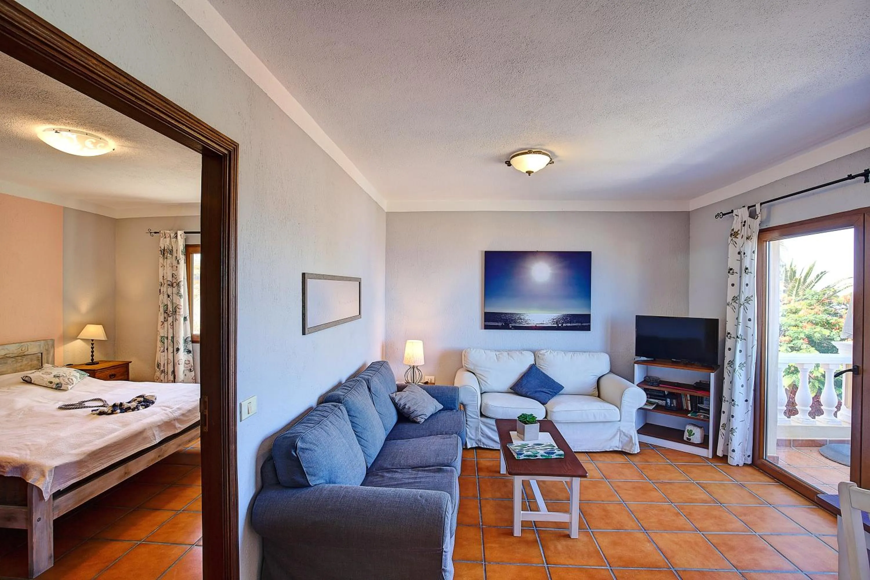 Living room, Bed in Finca Marina BuenVivir