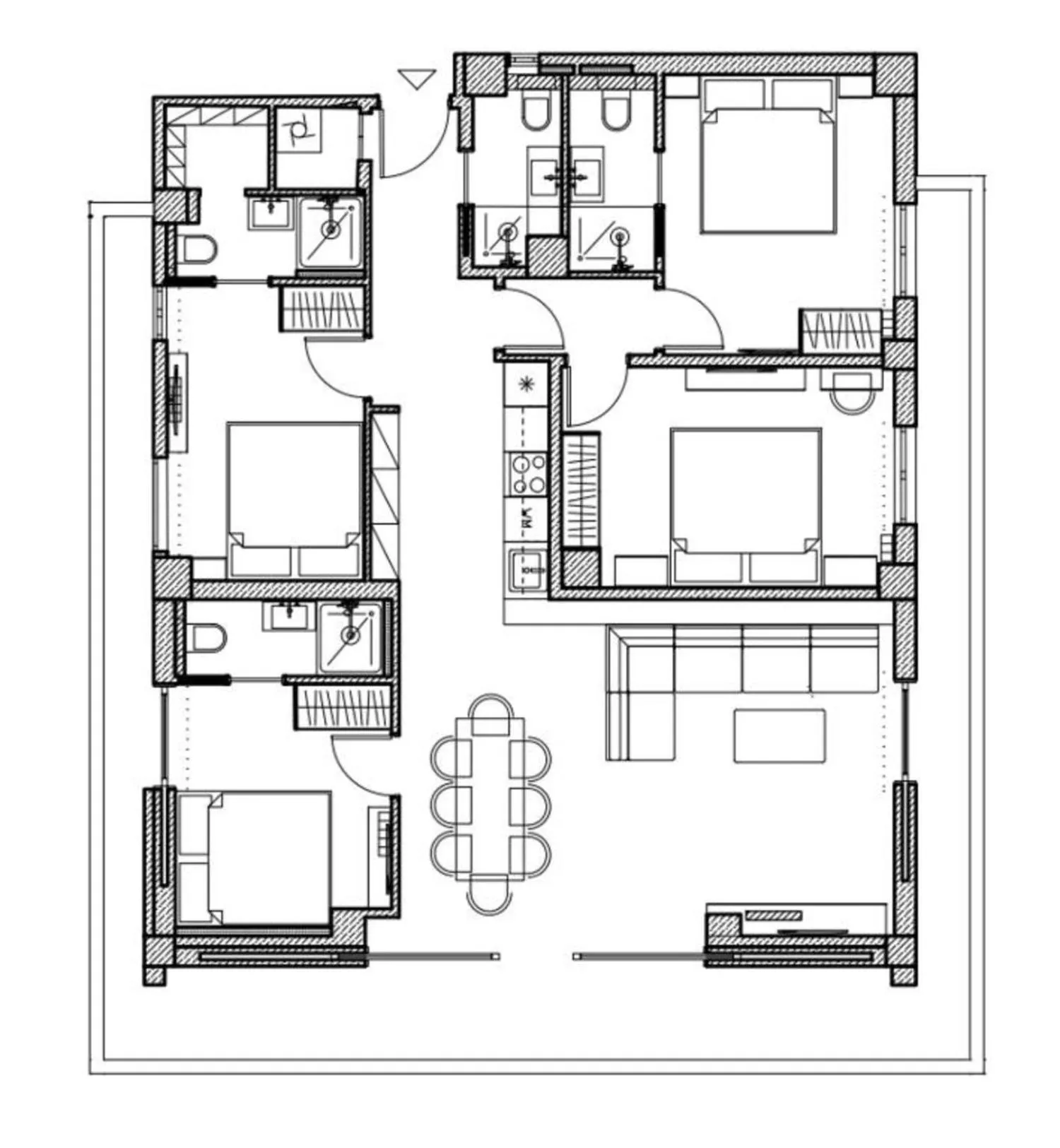 Floor plan in Ultra Chic Modern 4 Bedrooms Apartment in Athens