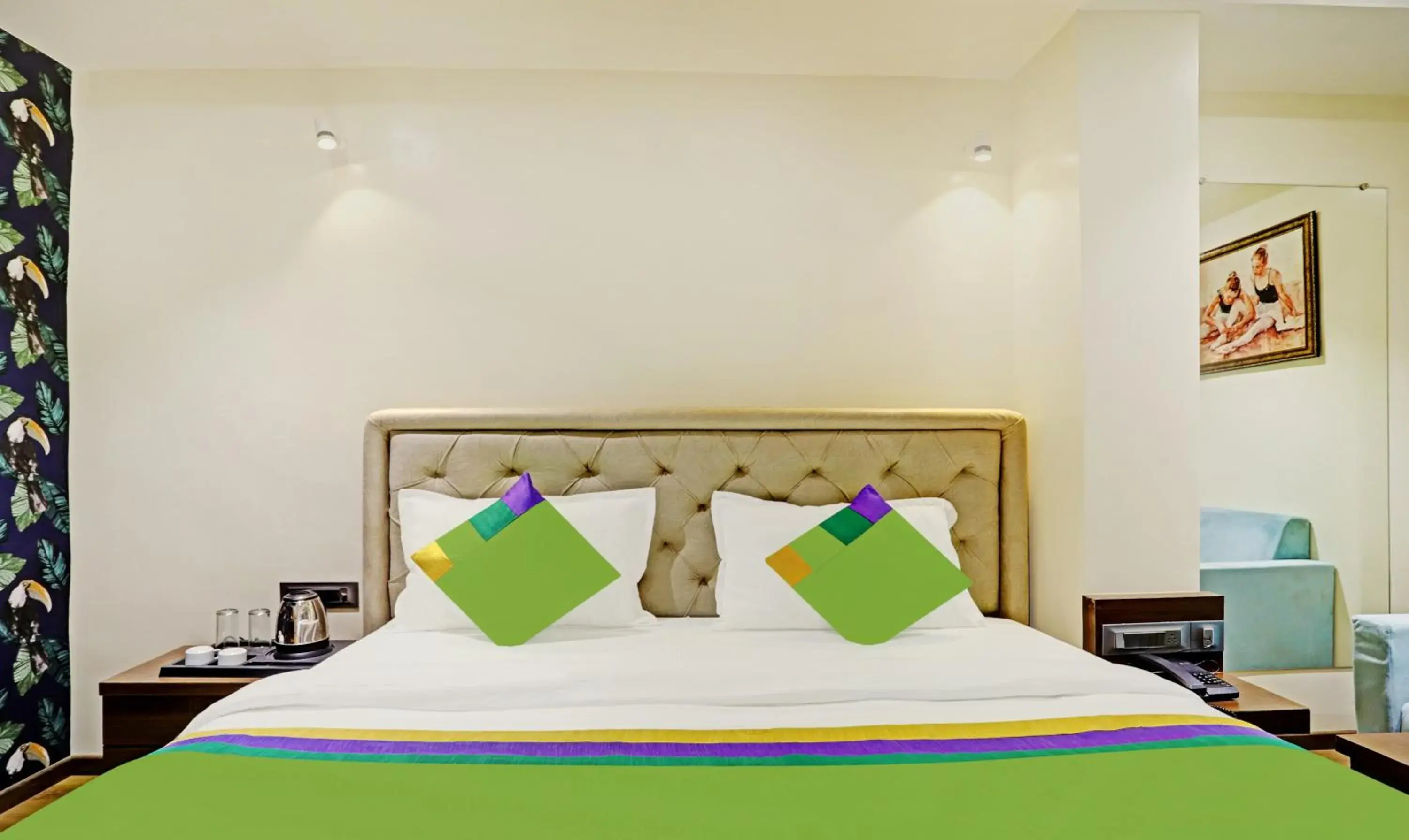 Bedroom, Bed in Treebo Risha Bedroom, Bed in Treebo Risha