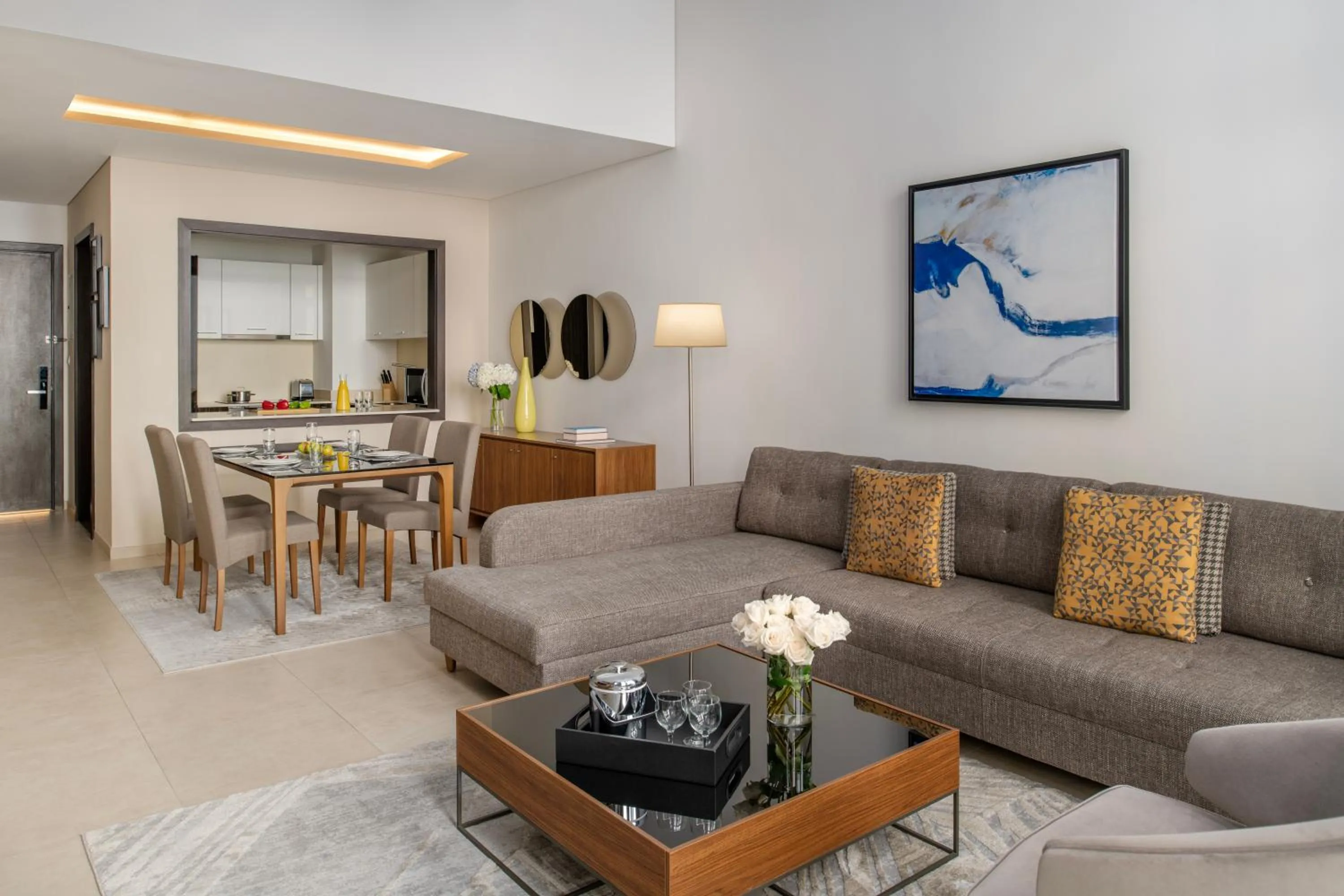 Living room in Marriott Executive Apartments Doha, Le Mirage City Walk