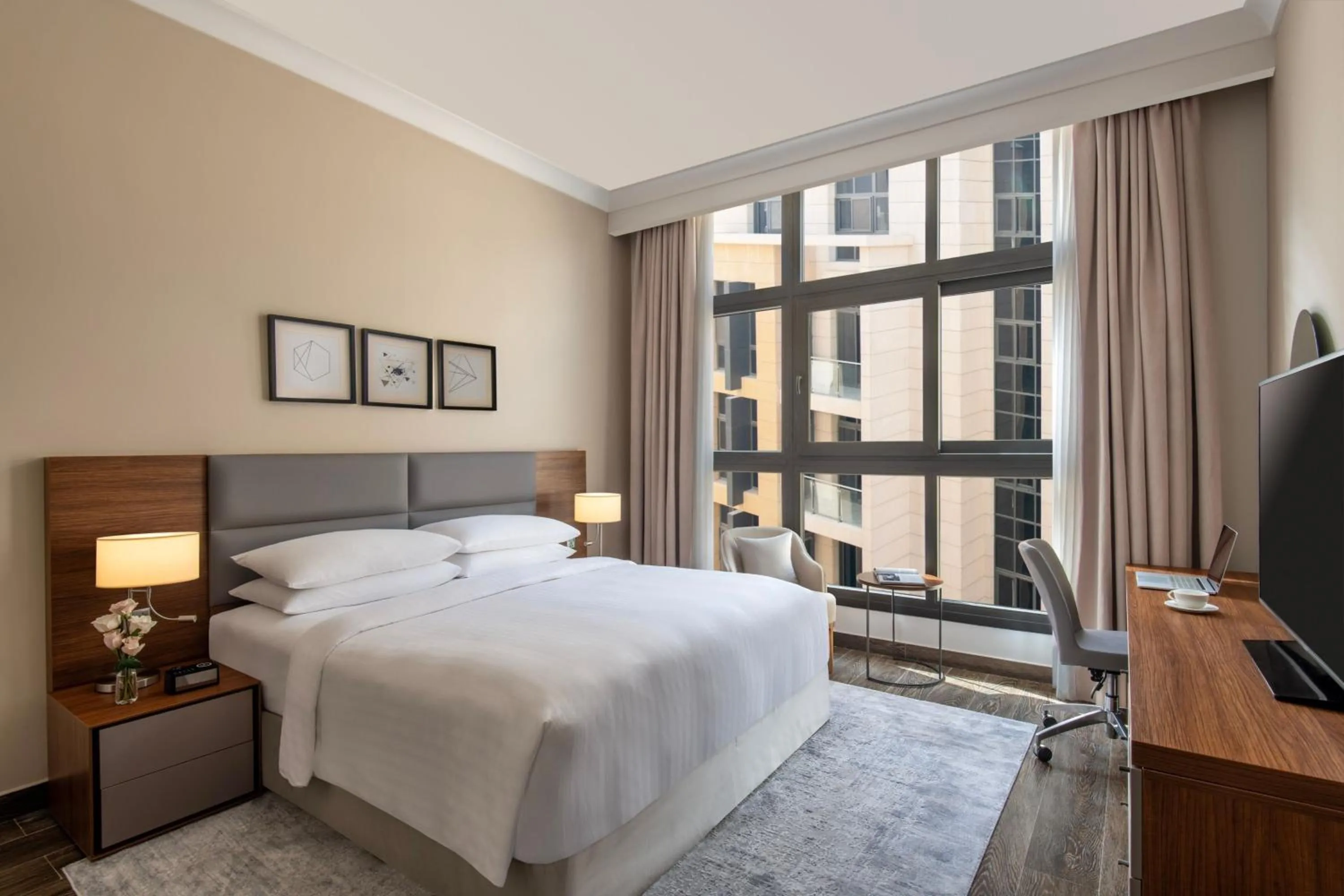 Photo of the whole room, Bed in Marriott Executive Apartments Doha, Le Mirage City Walk