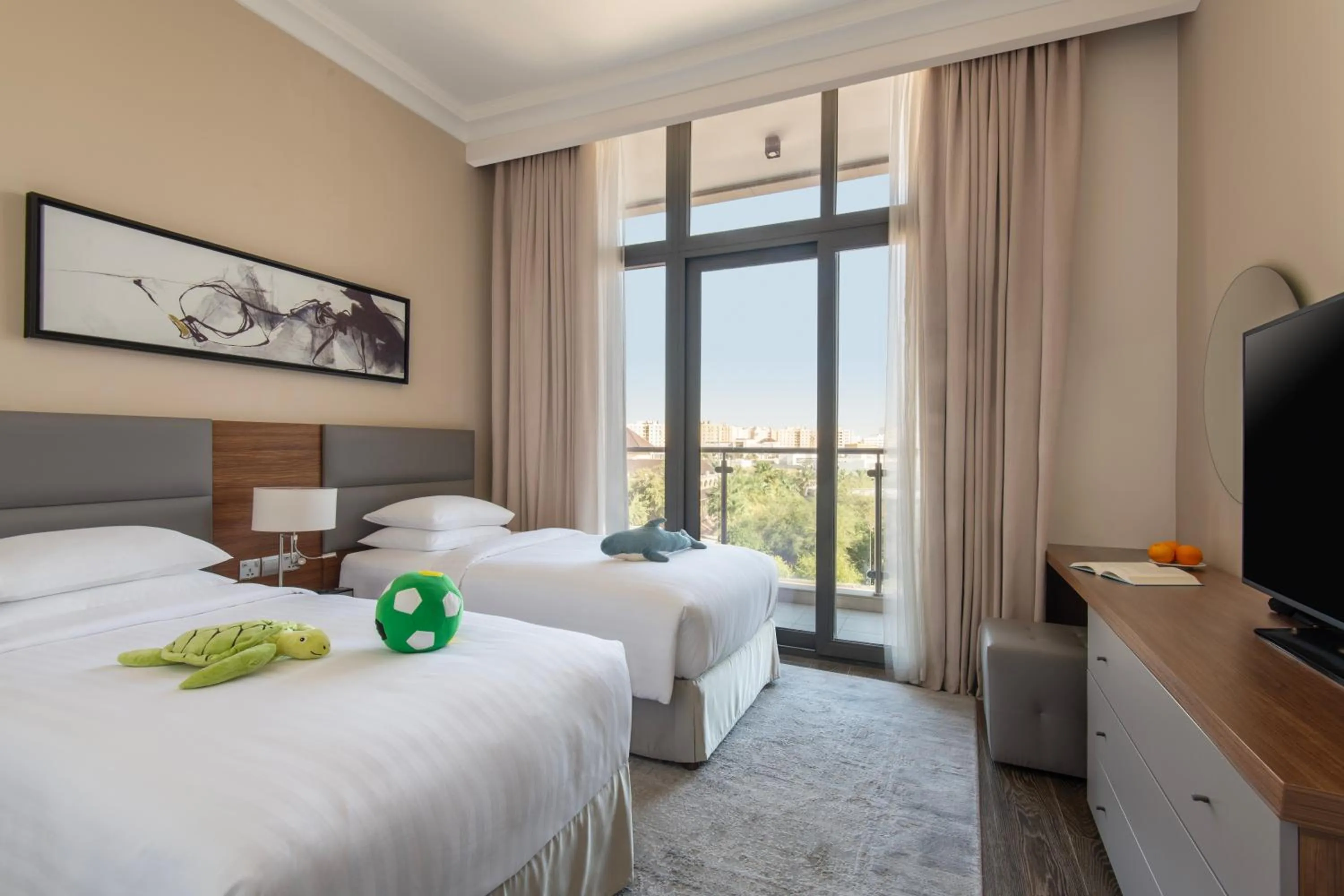 Bed in Marriott Executive Apartments Doha, Le Mirage City Walk