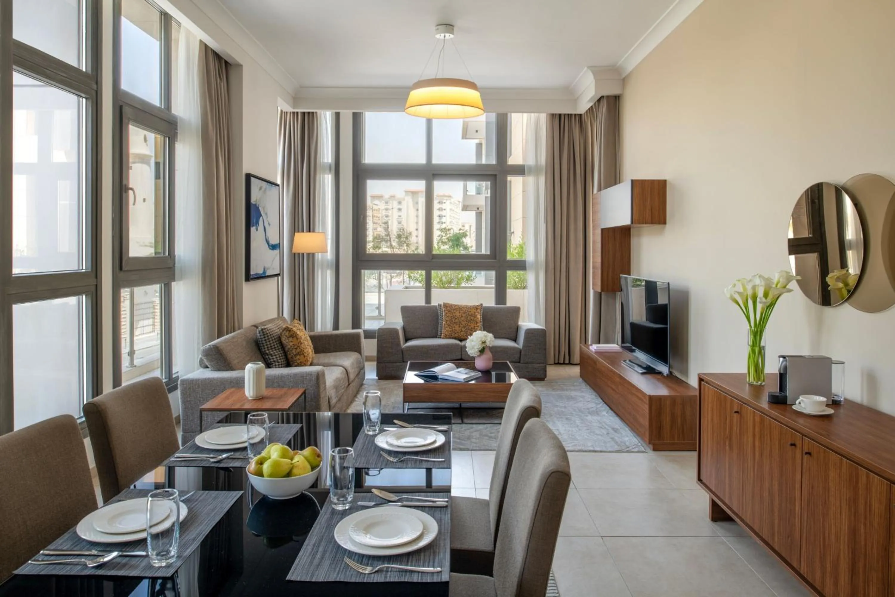 Photo of the whole room in Marriott Executive Apartments Doha, Le Mirage City Walk