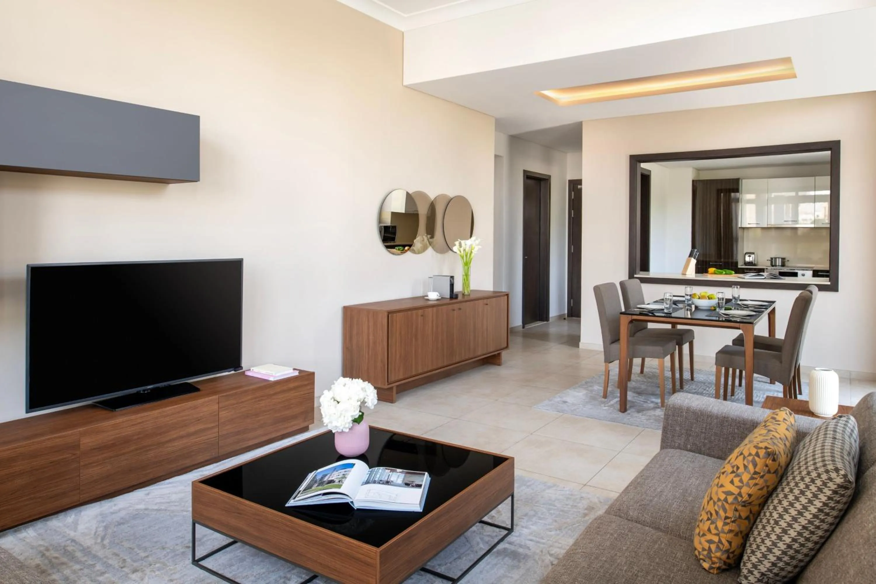 Photo of the whole room in Marriott Executive Apartments Doha, Le Mirage City Walk