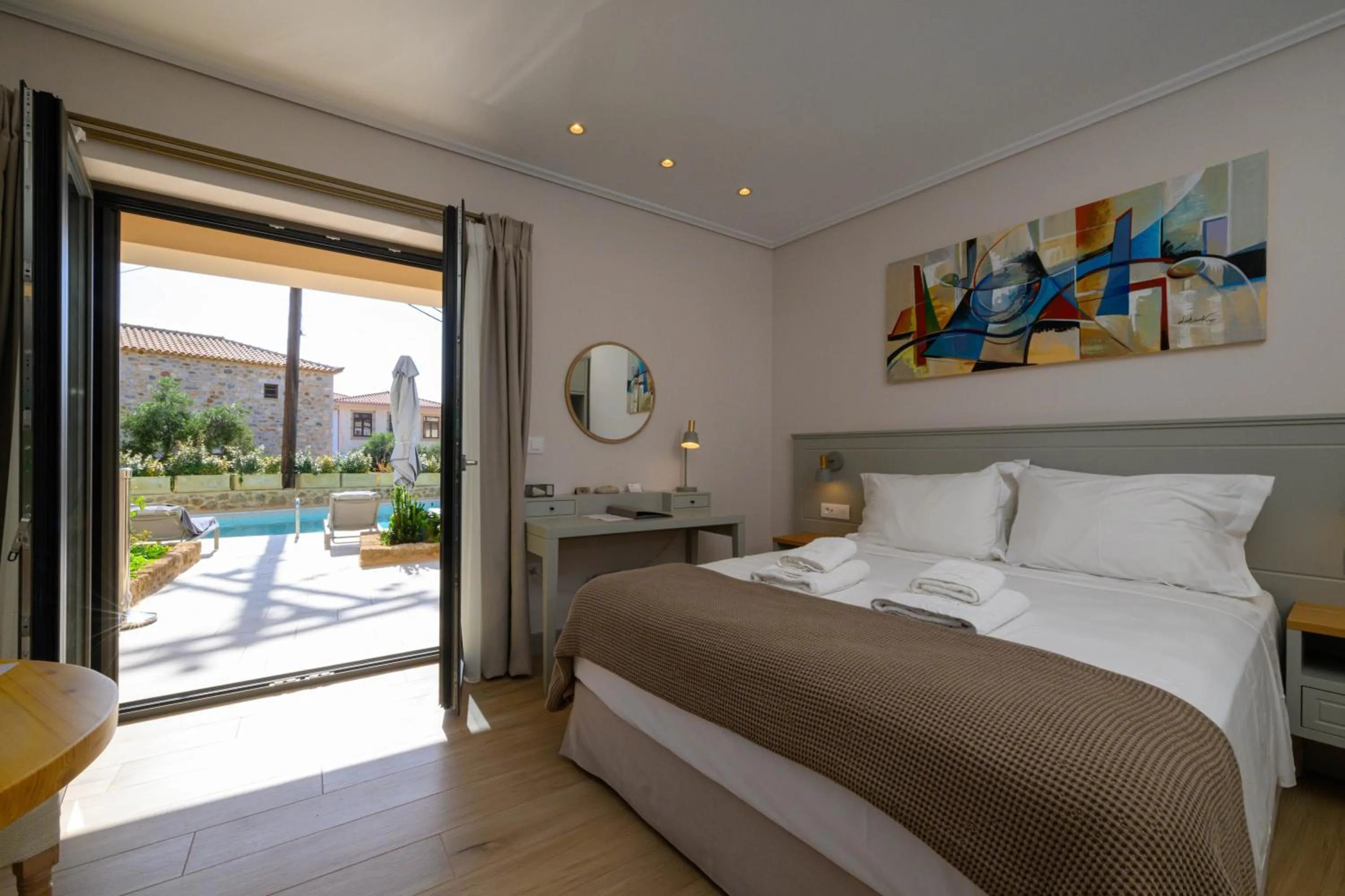 Bed in Kannas Mani Luxury Suites -Adults Friendly 14 Plus