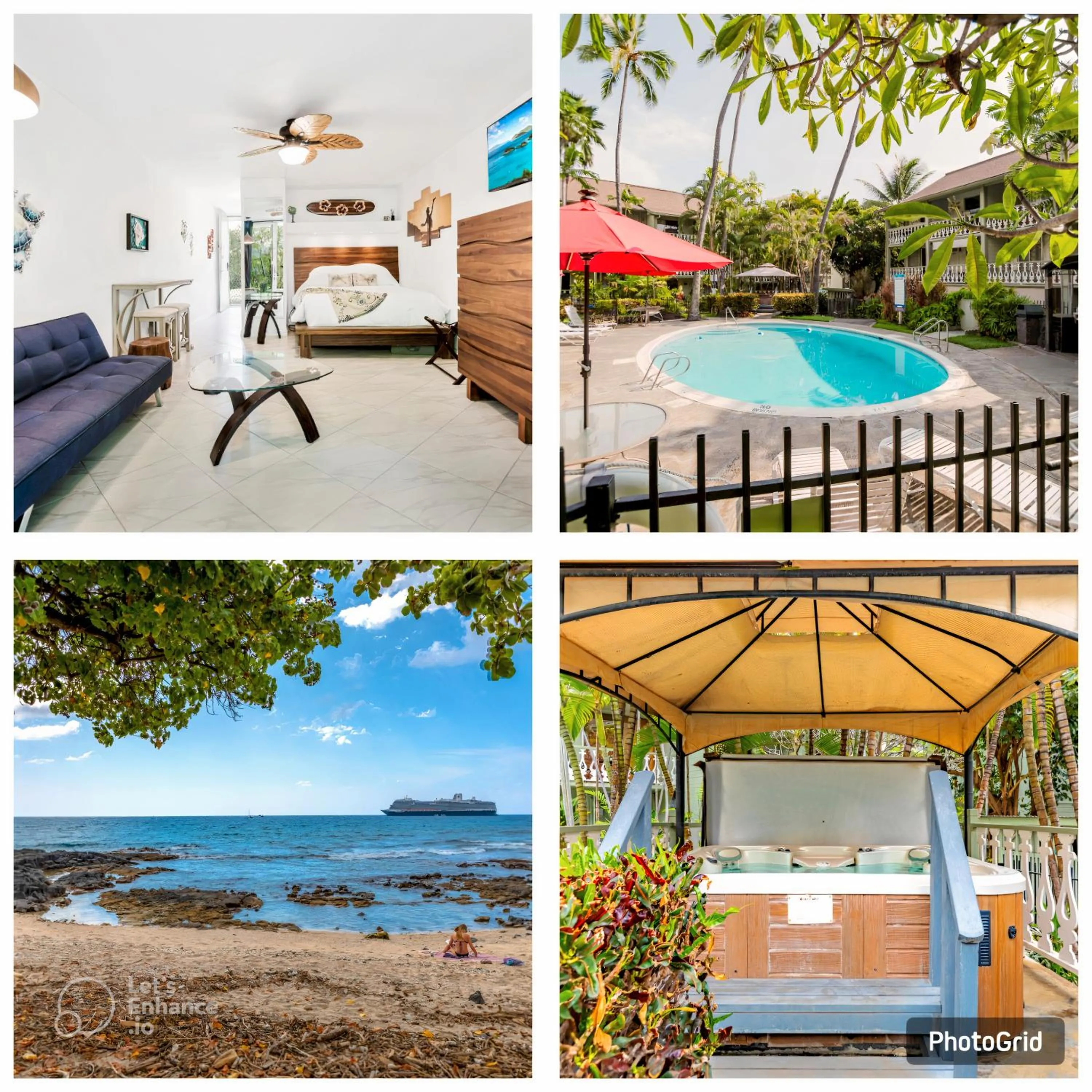 BBQ facilities in DOWNTOWN Hawaiian Theme Condo with Hot Tub, Pool & Beach - Kona Islander Inn