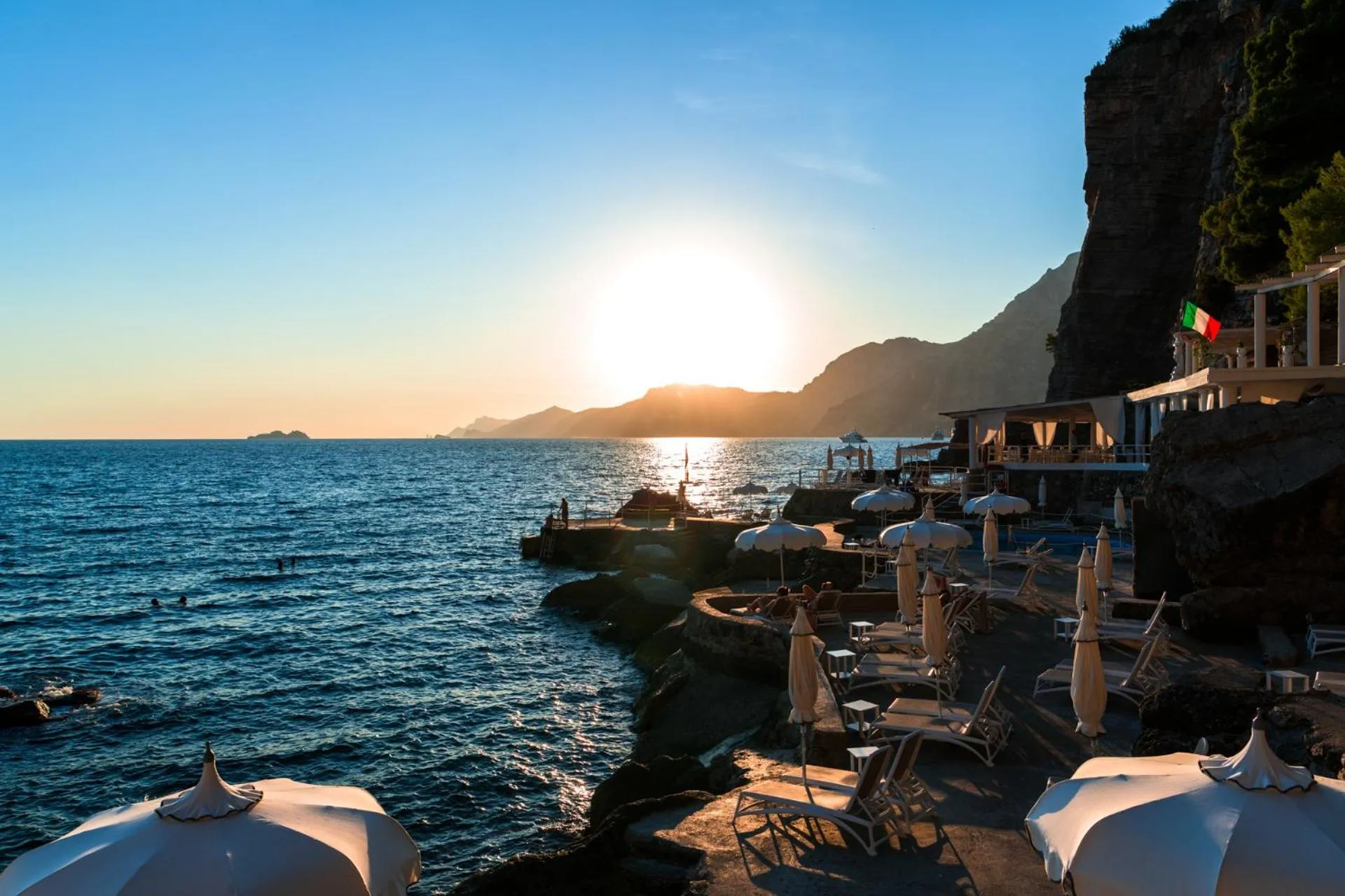 Beach in Grand Hotel Tritone