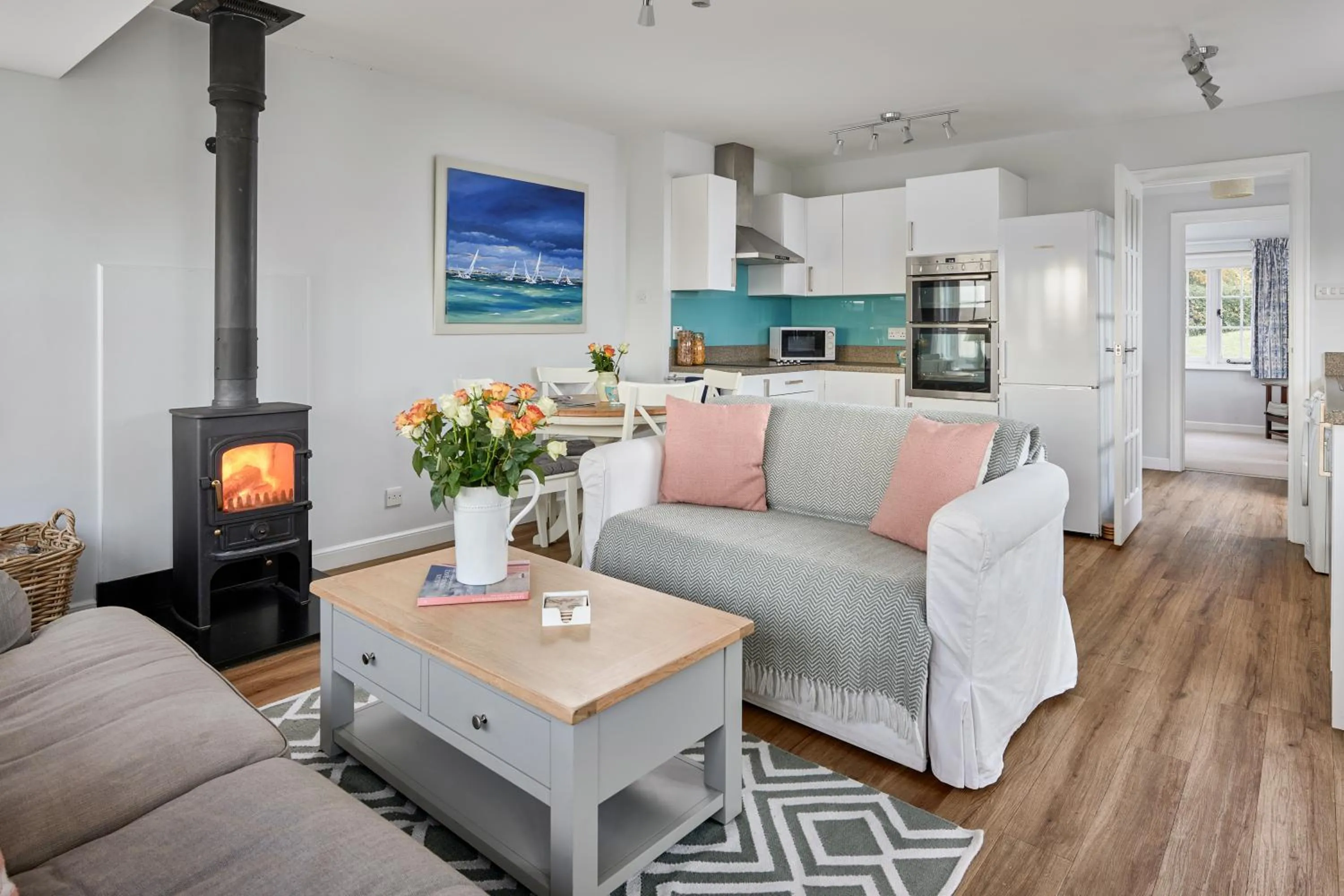 Living room in Garden flat near Goodwood with stunning views