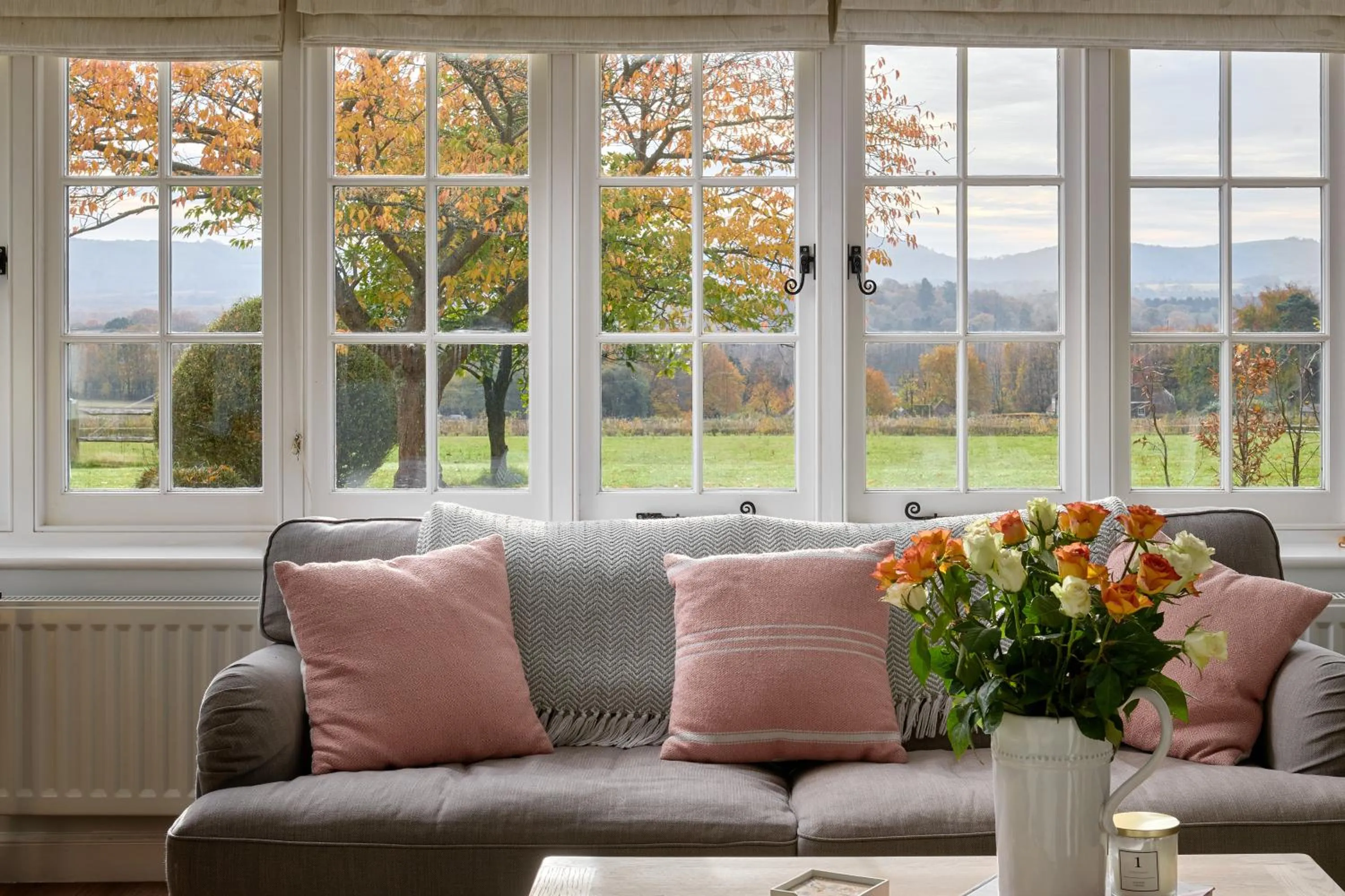 Living room in Garden flat near Goodwood with stunning views