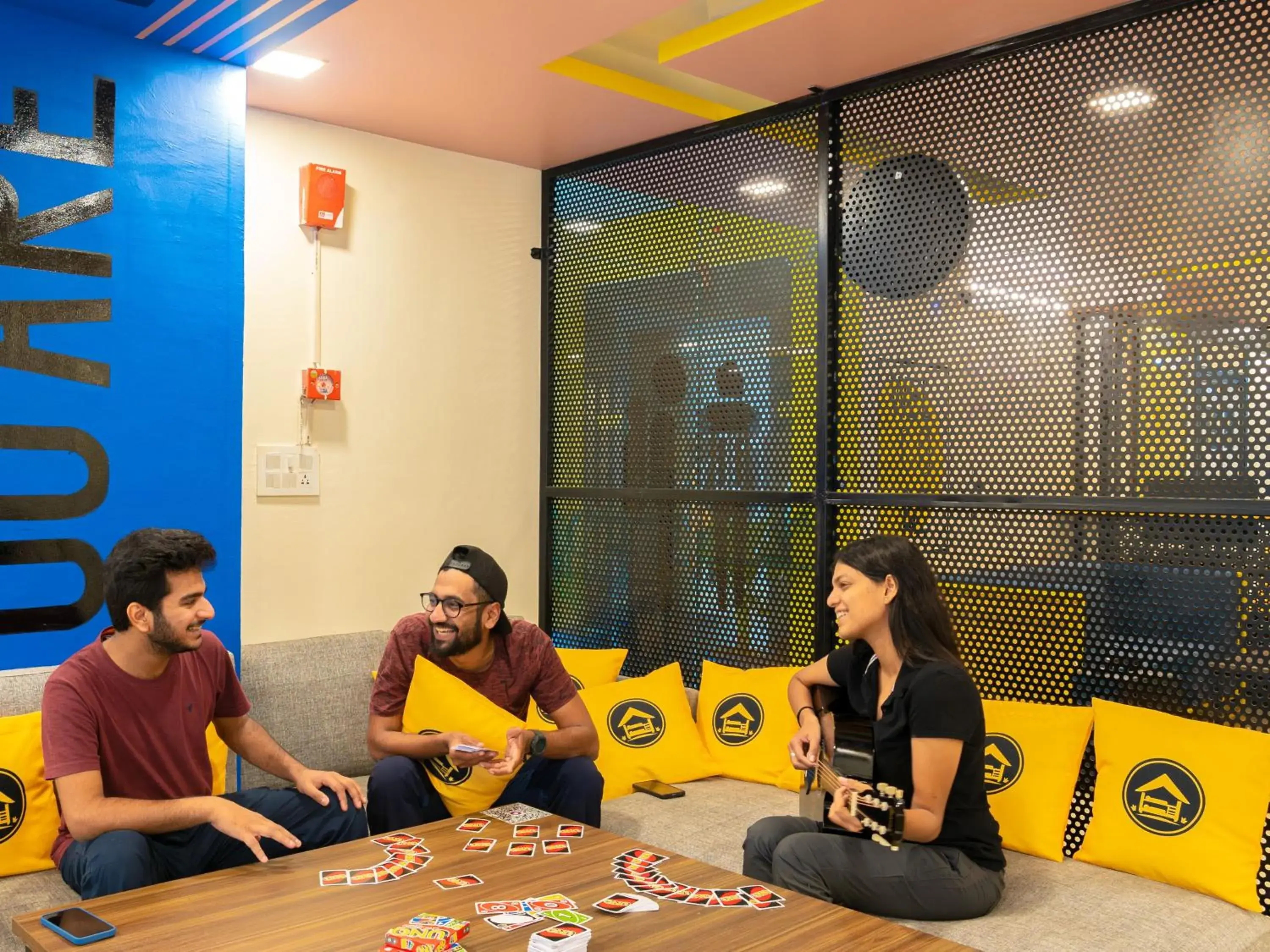 Seating area in The Hosteller Dehradun Seating area in The Hosteller Dehradun