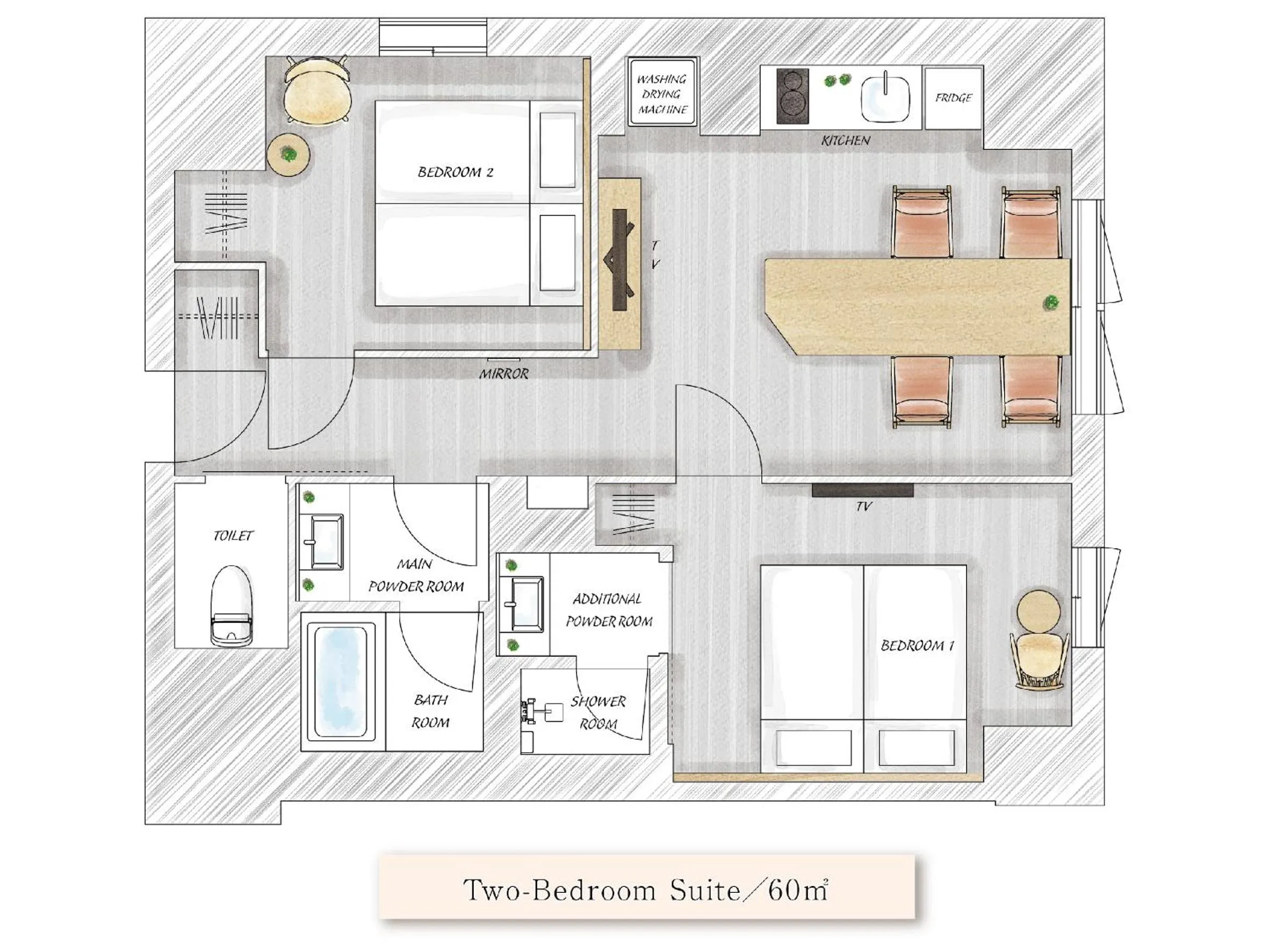 Floor plan in MIMARU SUITES Tokyo Asakusa