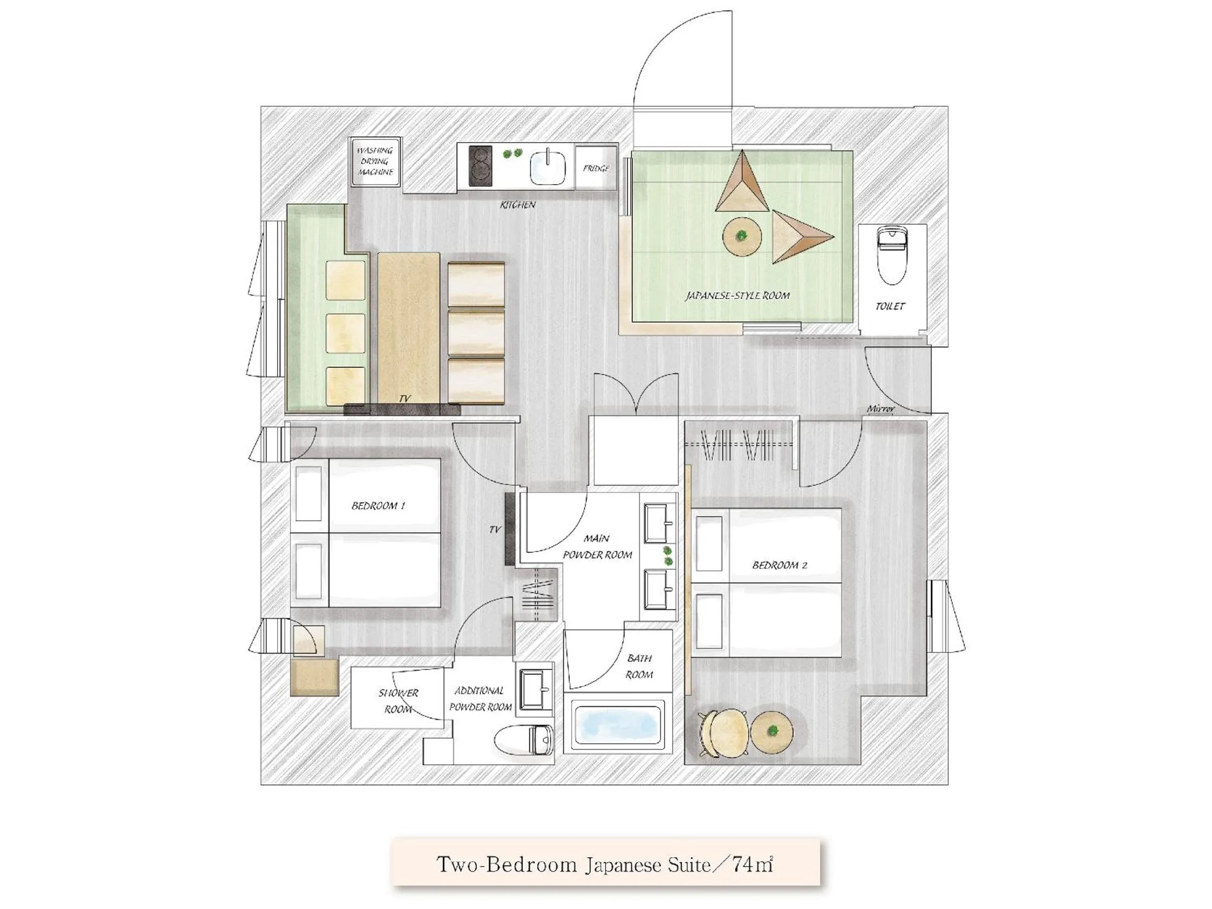 Floor plan in MIMARU SUITES Tokyo Asakusa