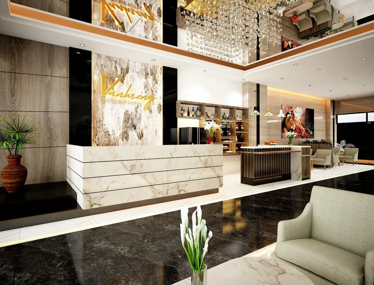 Seating area in VANHSENG BOUTIQUE VIENTIANE HOTEL