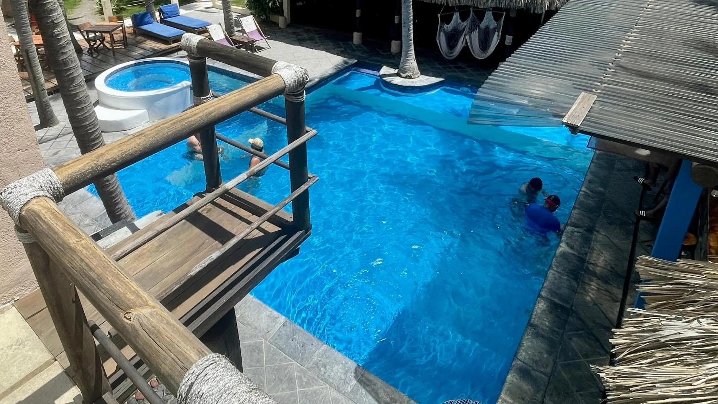 Pool view in Johnnys Place Hotel