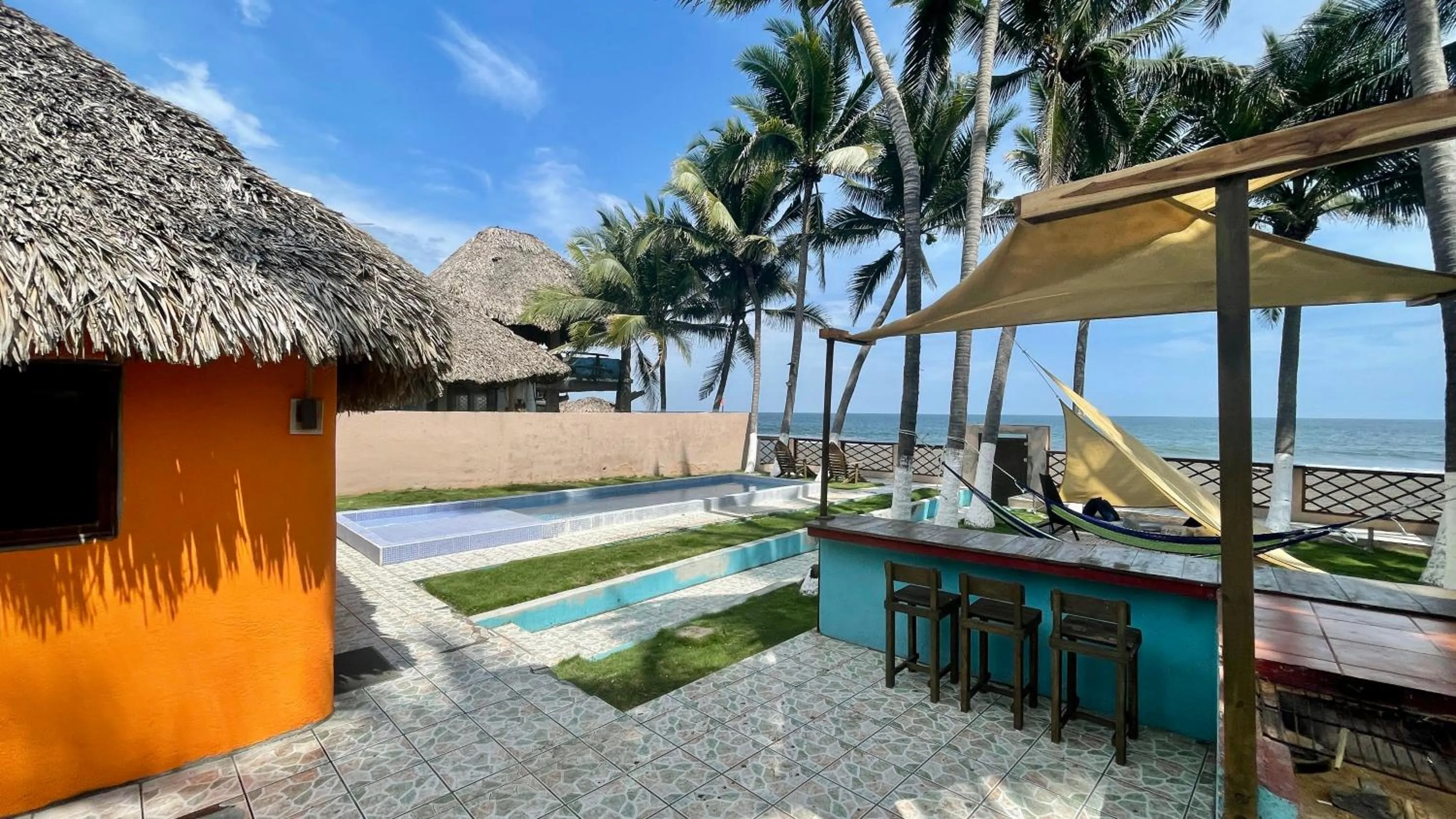 Pool view in Johnnys Place Hotel