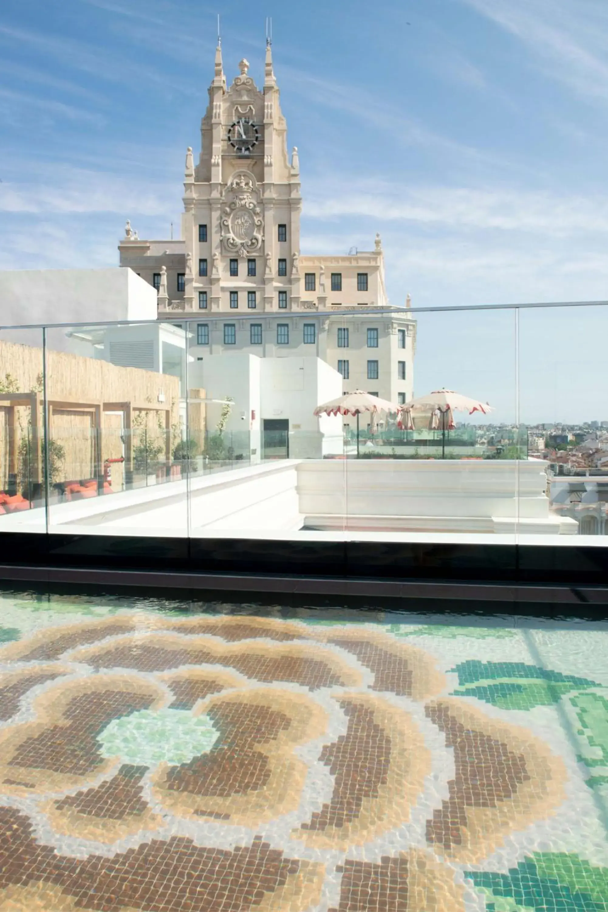 Pool view in Hotel Montera Madrid, Curio Collection By Hilton Pool view in Hotel Montera Madrid, Curio Collection By Hilton