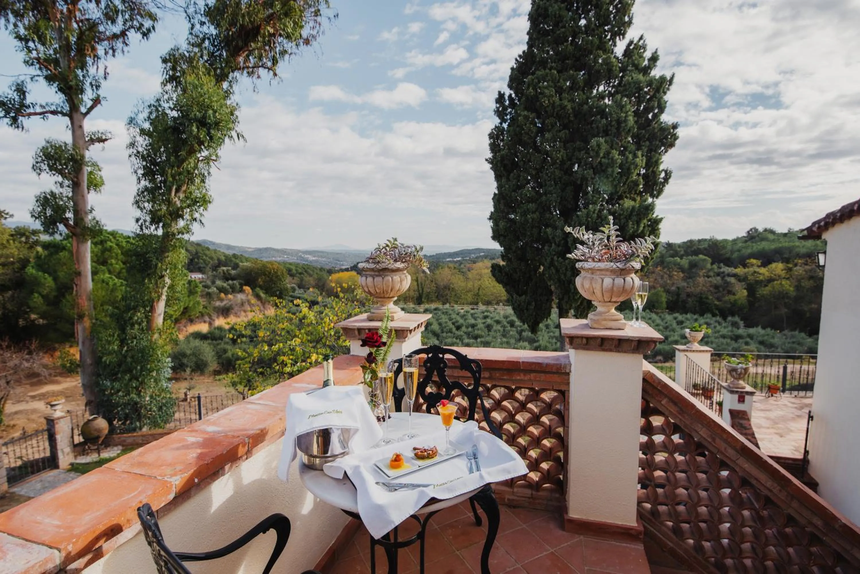 Balcony/Terrace in Masia Can Viver - Olive oil tourism B&B