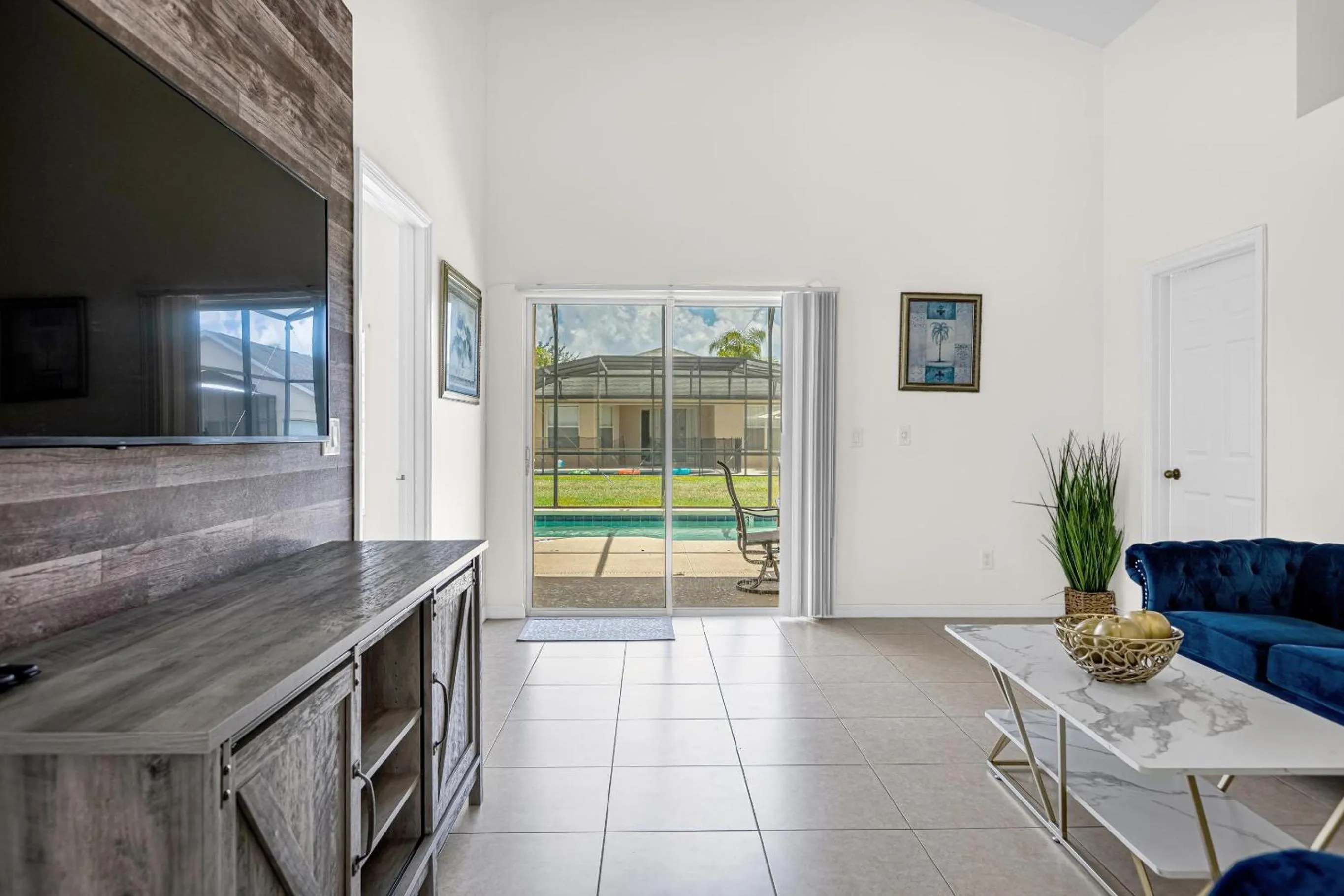 TV and multimedia in Disney Area 4BR Home with Heated Private Pool