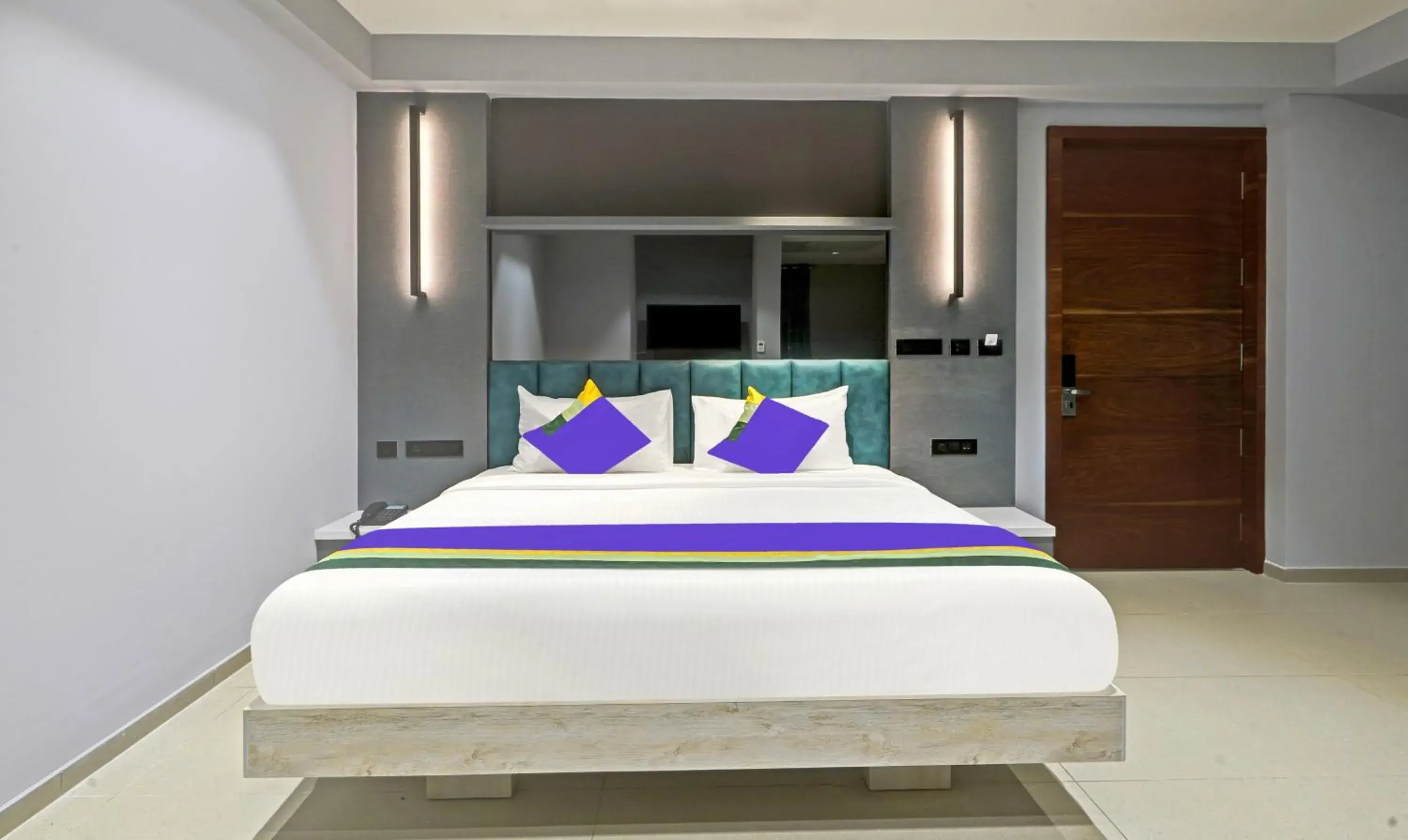 Bedroom, Bed in Treebo Premium La Orchid, Big Temple Bedroom, Bed in Treebo Premium La Orchid, Big Temple