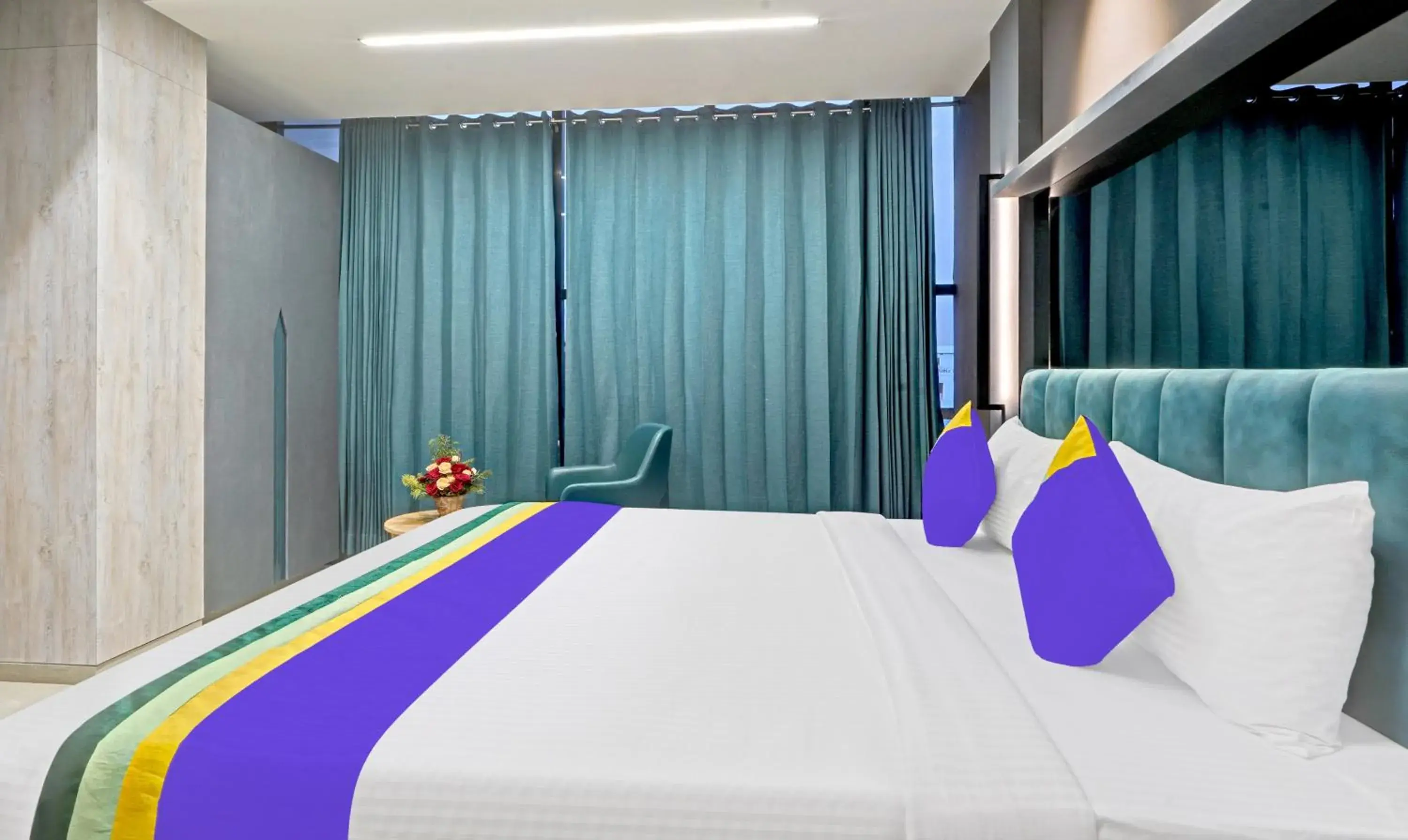 Bedroom, Bed in Treebo Premium La Orchid, Big Temple Bedroom, Bed in Treebo Premium La Orchid, Big Temple