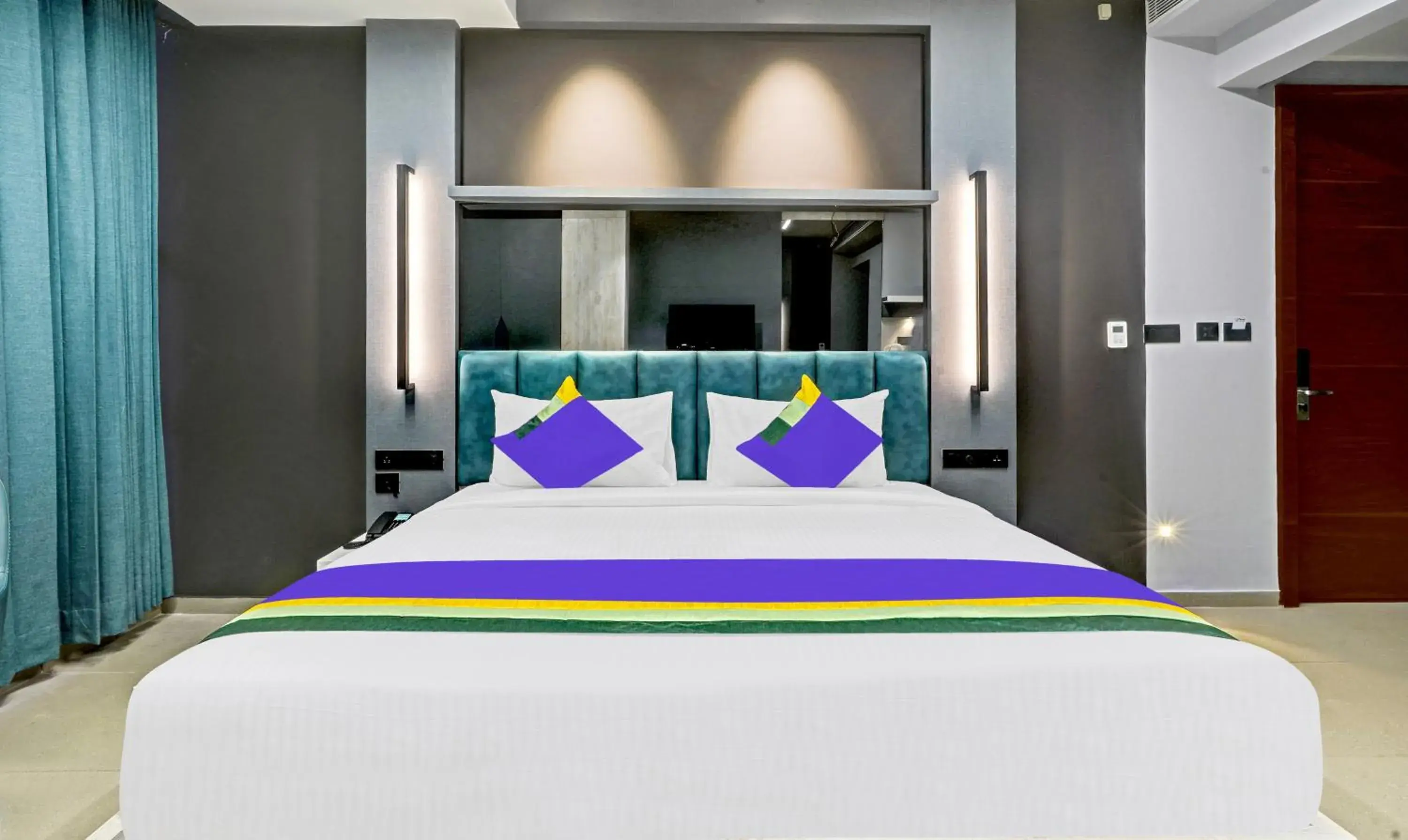 Bedroom, Bed in Treebo Premium La Orchid, Big Temple Bedroom, Bed in Treebo Premium La Orchid, Big Temple