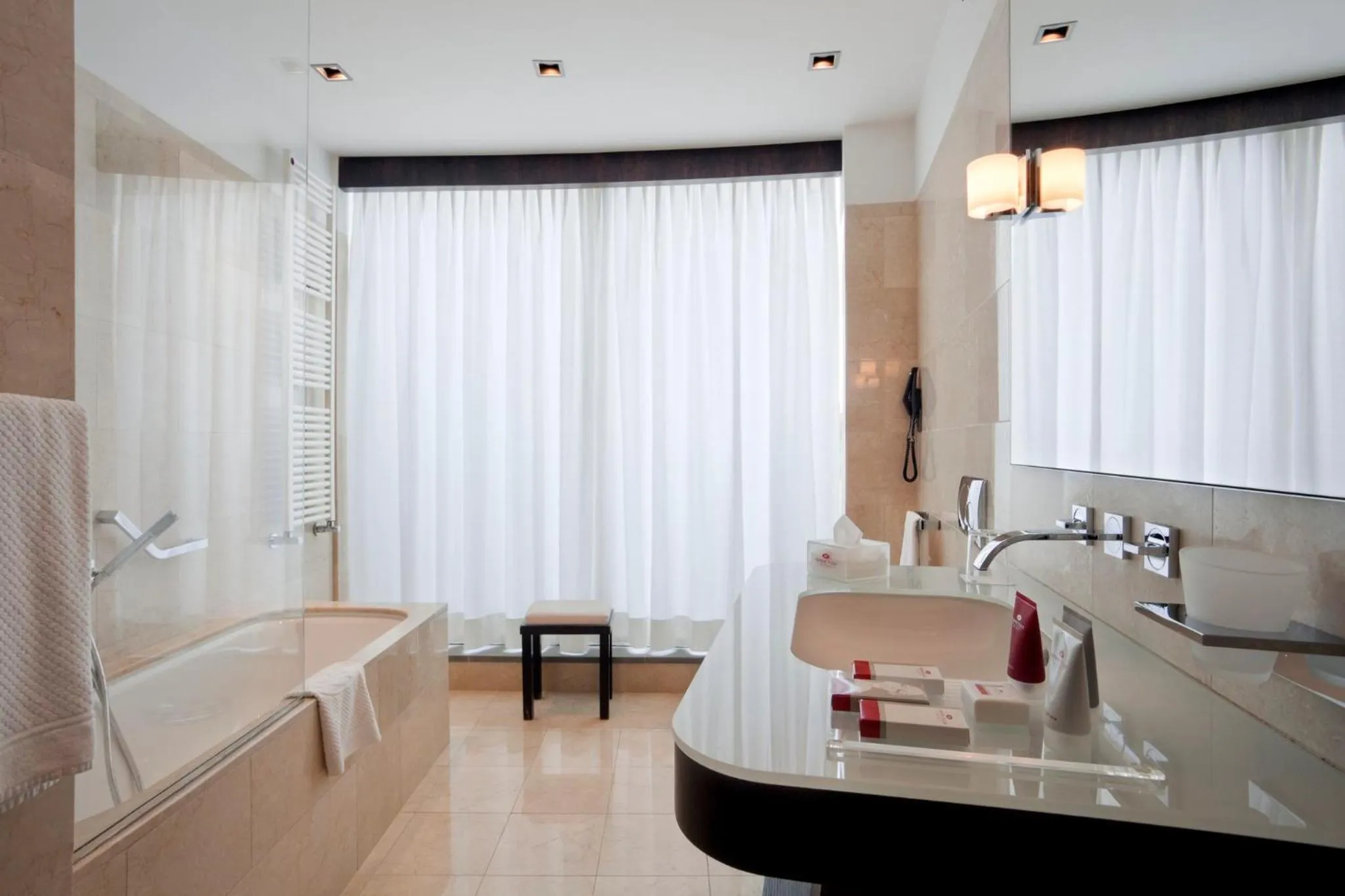 Bathroom, Bed in Crowne Plaza Milan City by IHG