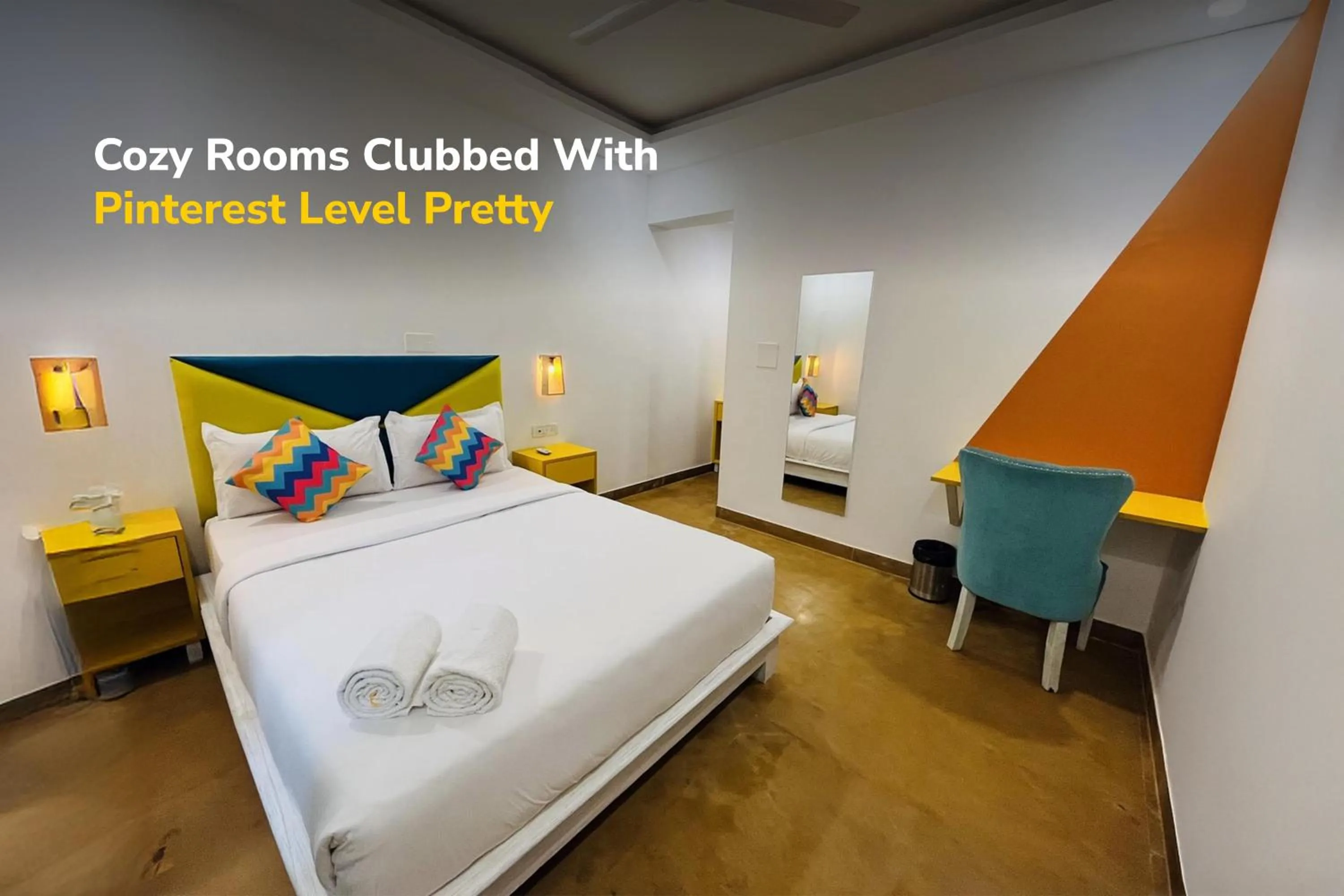 Bed in goSTOPS PLUS Goa, Vagator