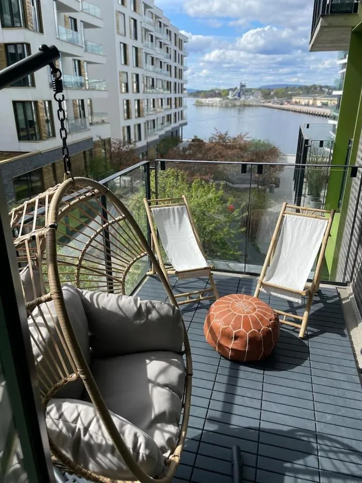 View (from property/room) in Bright & exclusive 1BR in Prime Location, located on water in Oslo center with see view to Oslo fjord