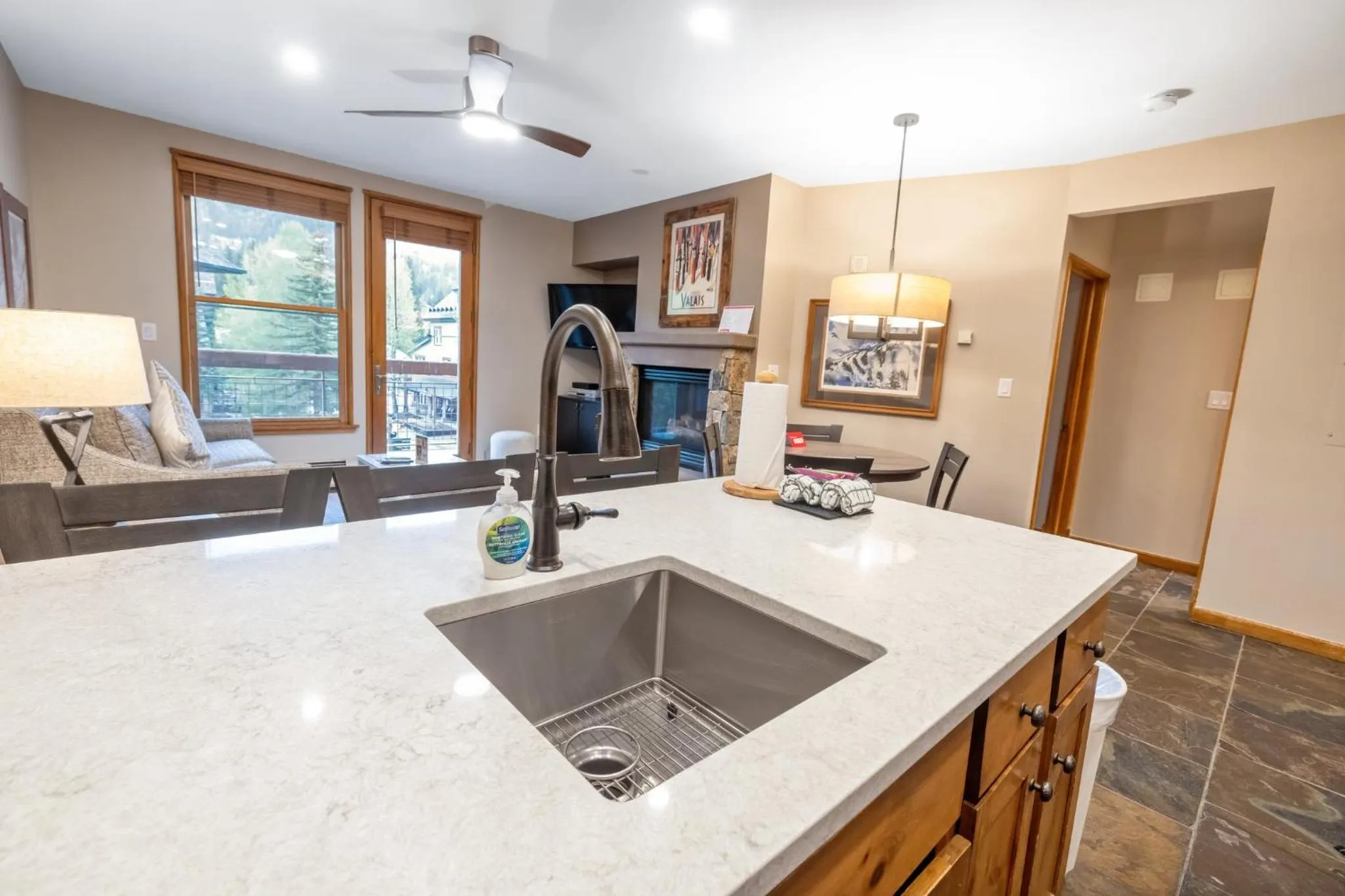 Communal kitchen in Jackpine & Black Bear Condos by Vail Resorts