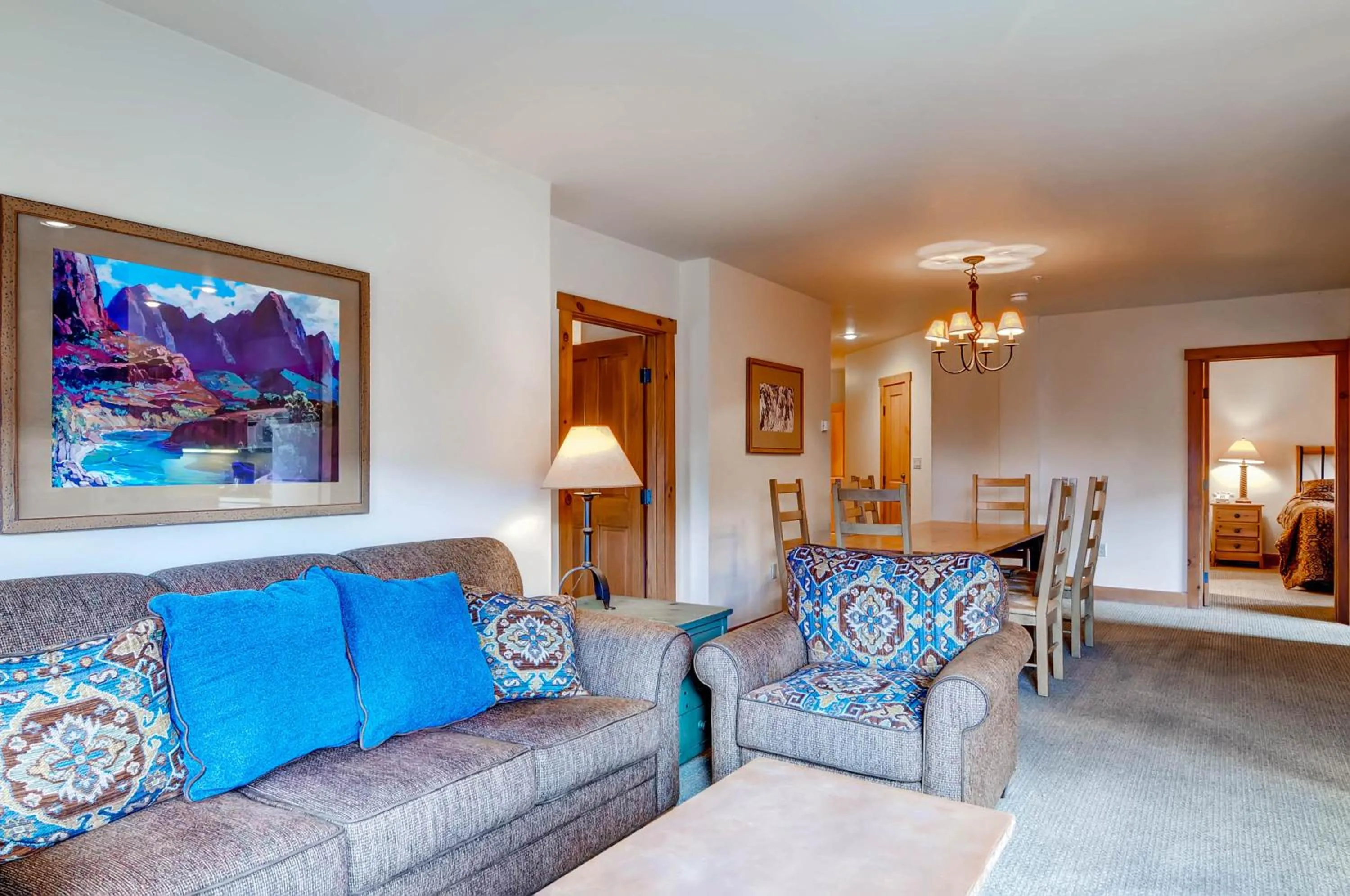 Living room in Expedition Station Condos by Vail Resorts