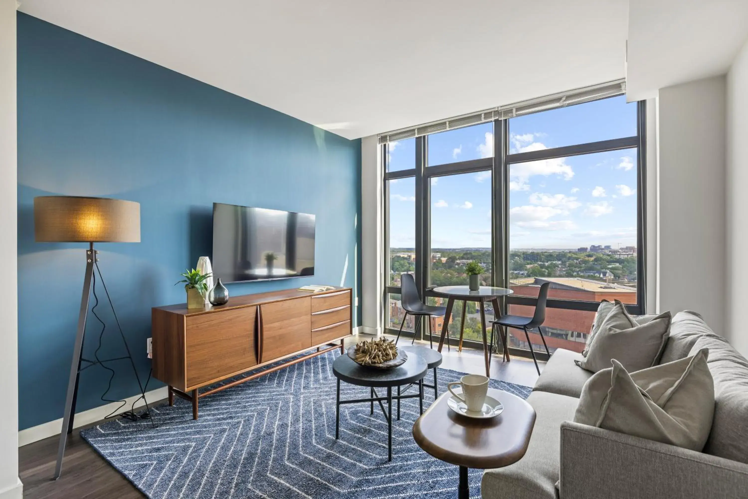 Living room in Placemakr Marymount Ballston Living room in Placemakr Marymount Ballston