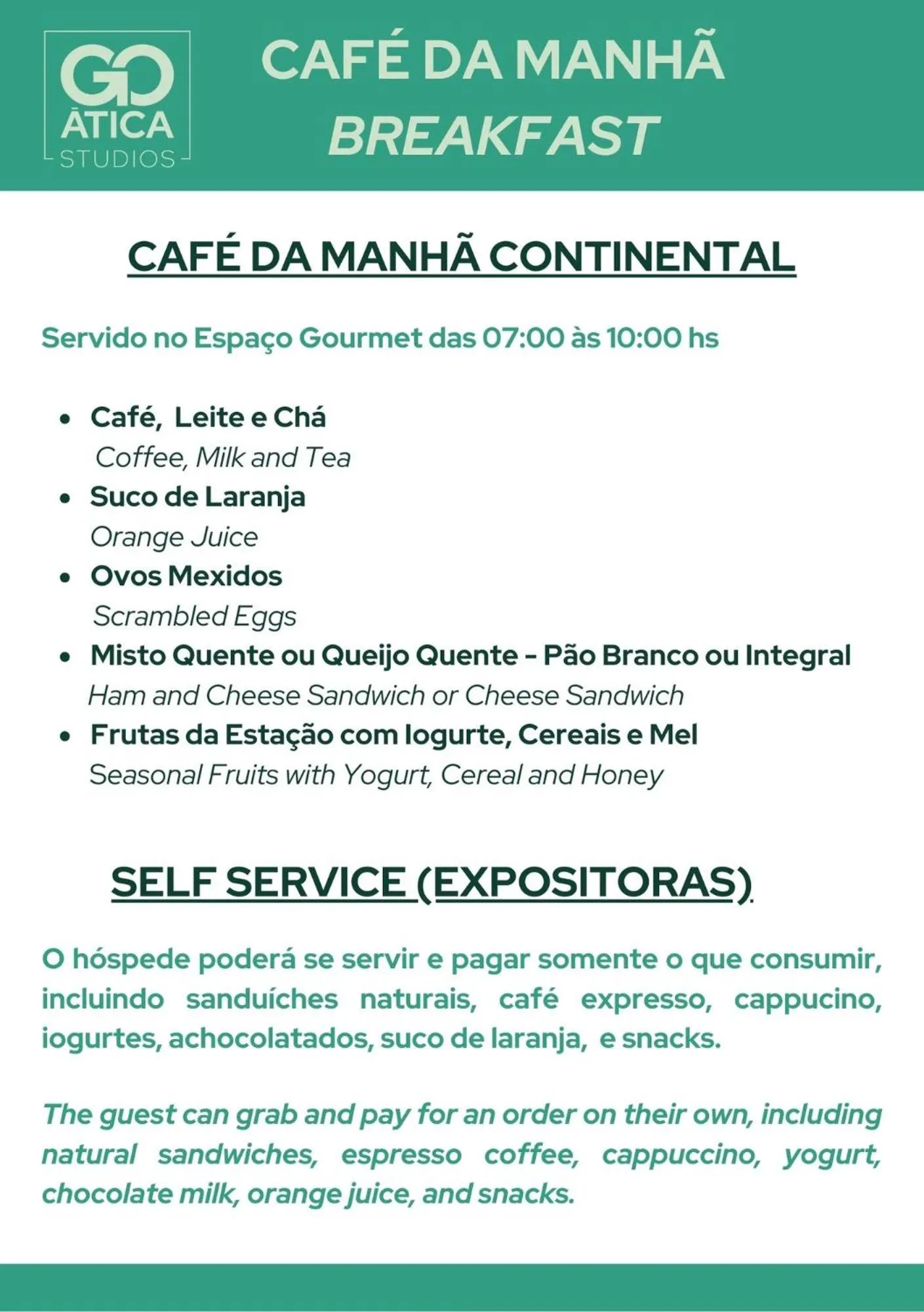Breakfast in GoÁtica Aeroporto Congonhas