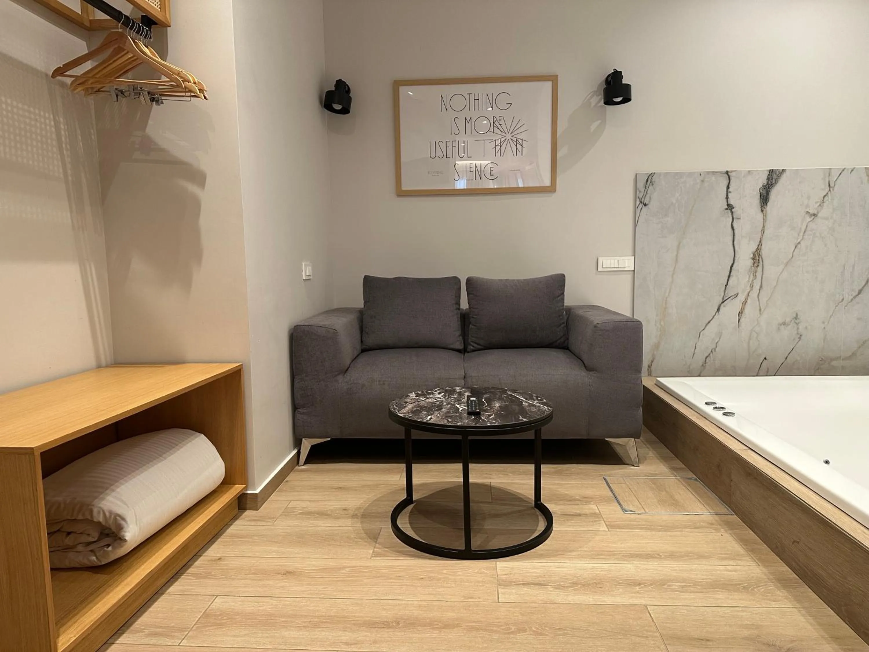 Seating area, Bed in Belle Athenes - Luxury Rooms at Monastiraki Railway Station