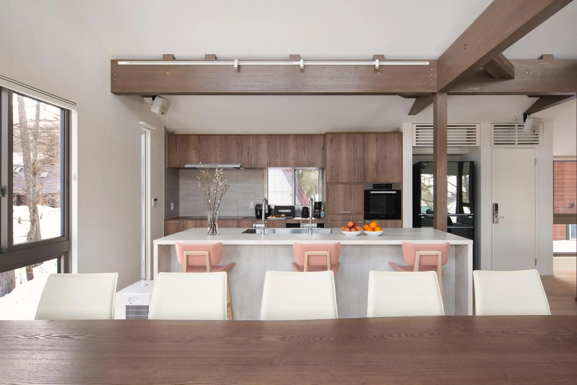 Dining area in Silver Maple Chalet by Hakuba White Fox Company